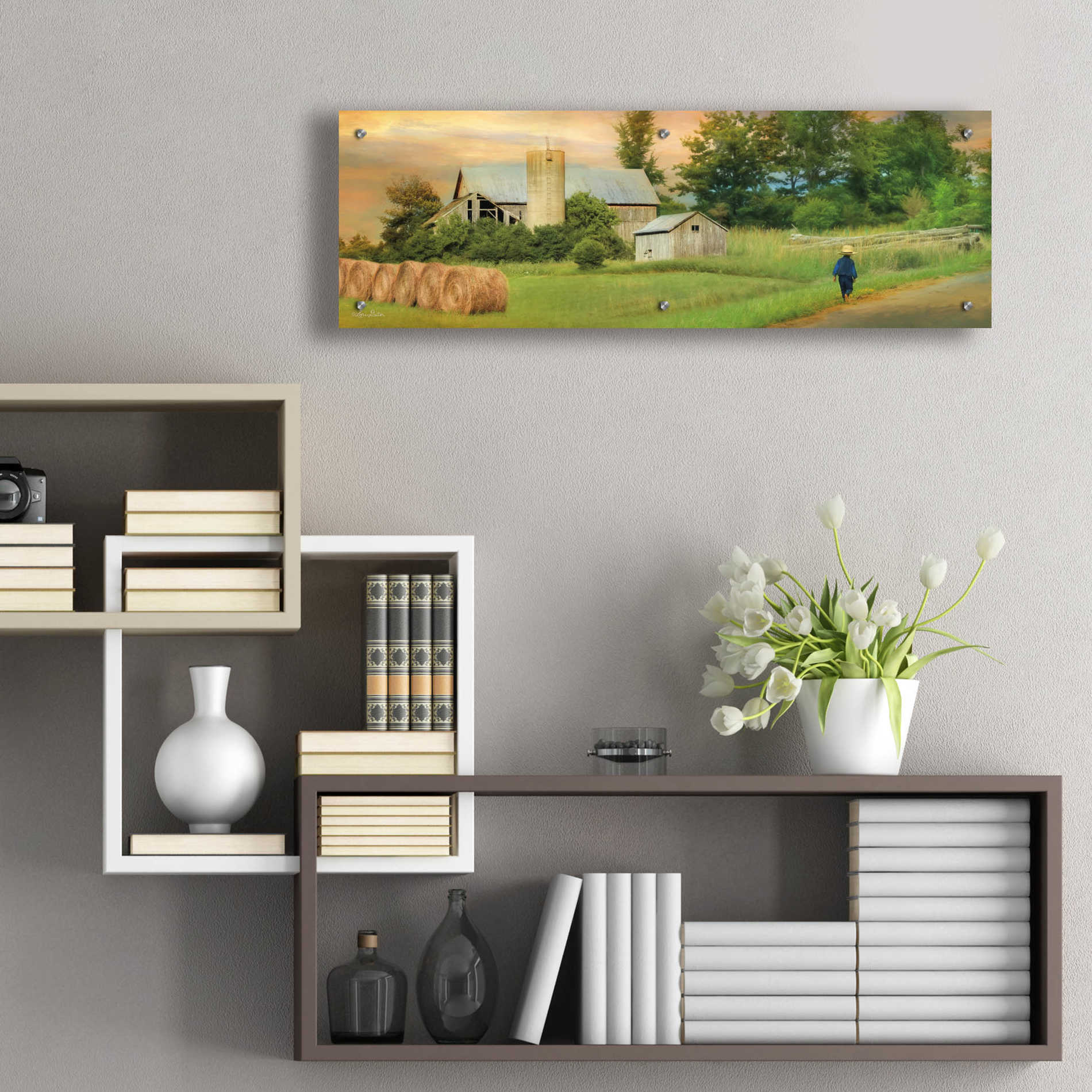 Epic Art 'Amish Barefoot Farmer' by Lori Deiter Acrylic Glass Wall Art,36x12