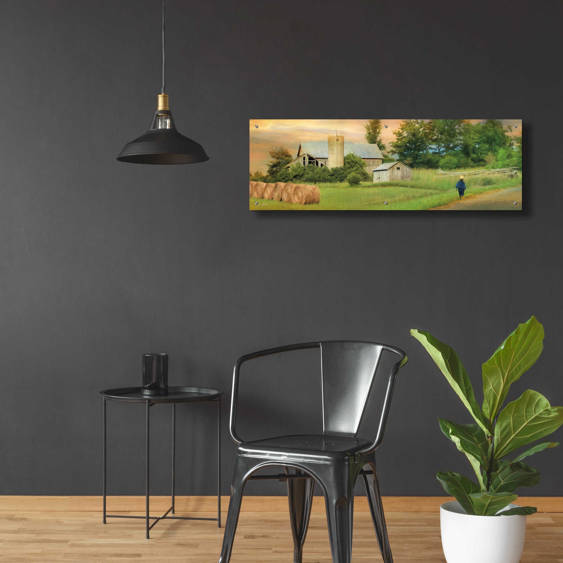 Epic Art 'Amish Barefoot Farmer' by Lori Deiter Acrylic Glass Wall Art,48x16