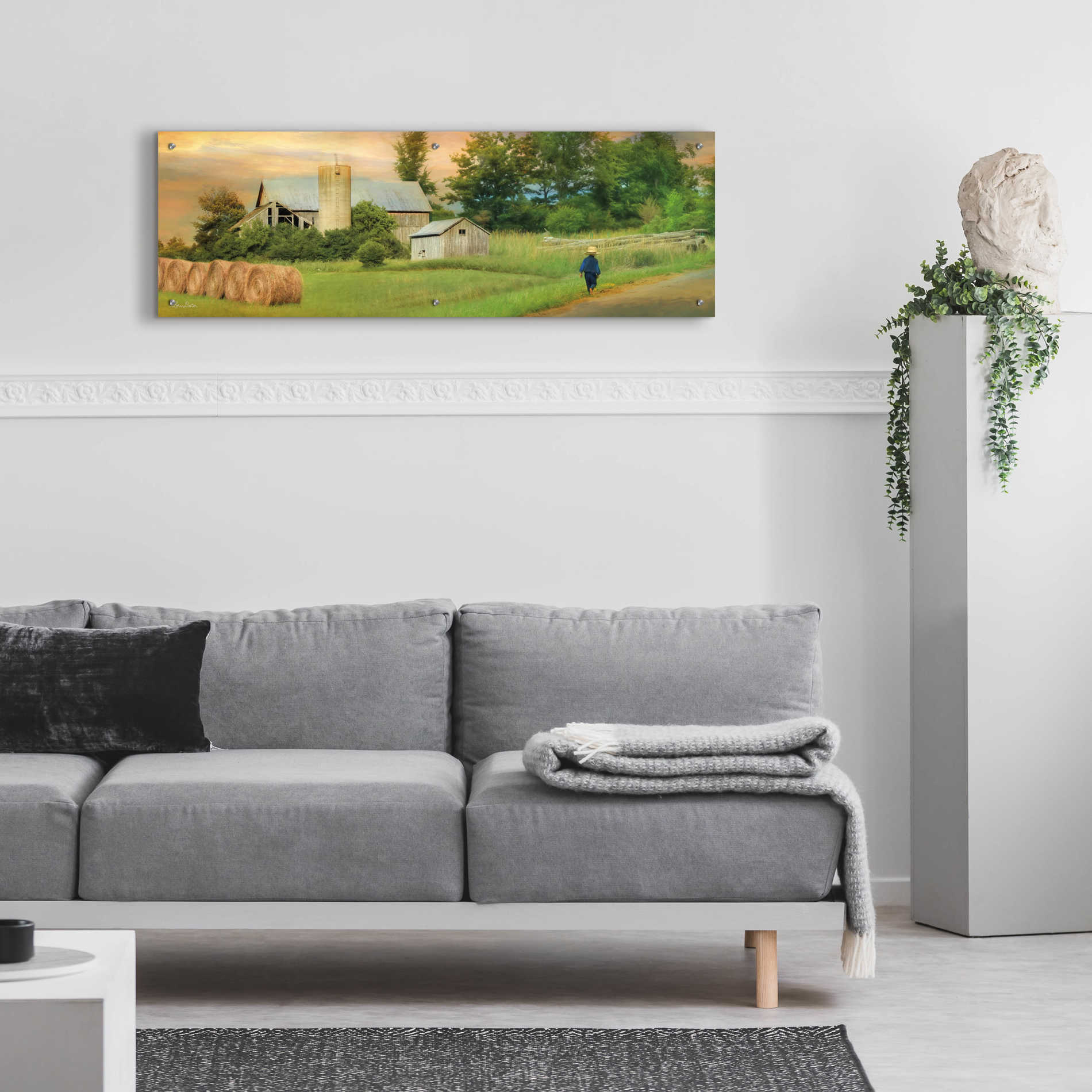 Epic Art 'Amish Barefoot Farmer' by Lori Deiter Acrylic Glass Wall Art,48x16