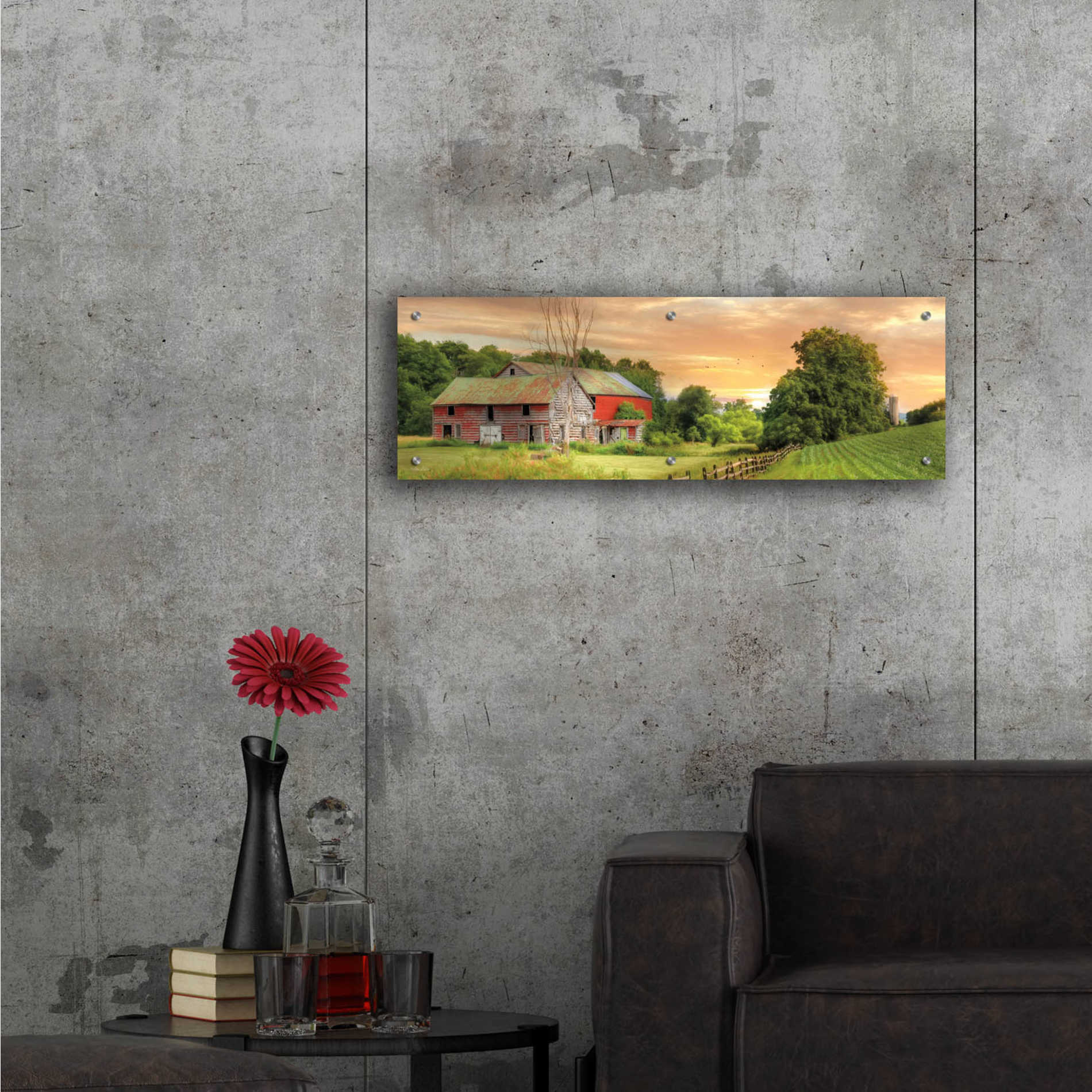 Epic Art 'Greener Pastures' by Lori Deiter Acrylic Glass Wall Art,36x12