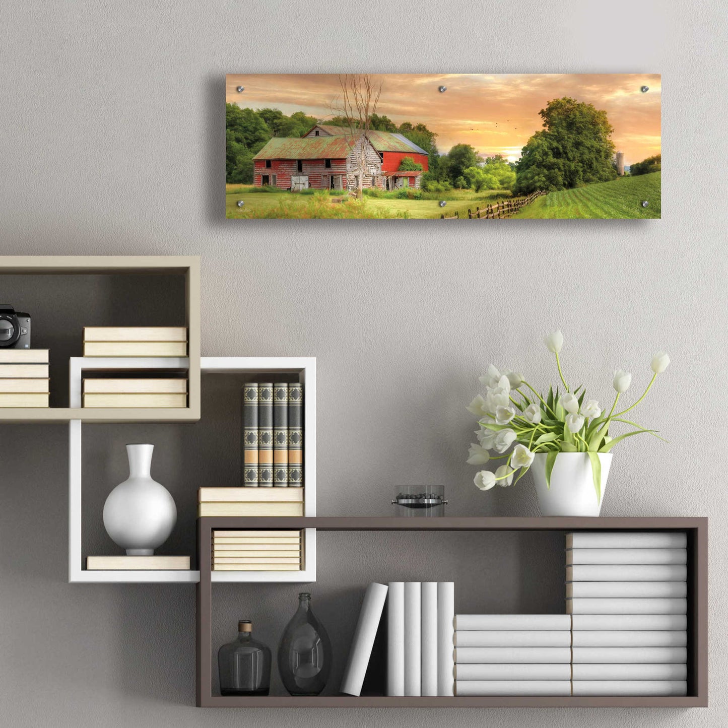 Epic Art 'Greener Pastures' by Lori Deiter Acrylic Glass Wall Art,36x12