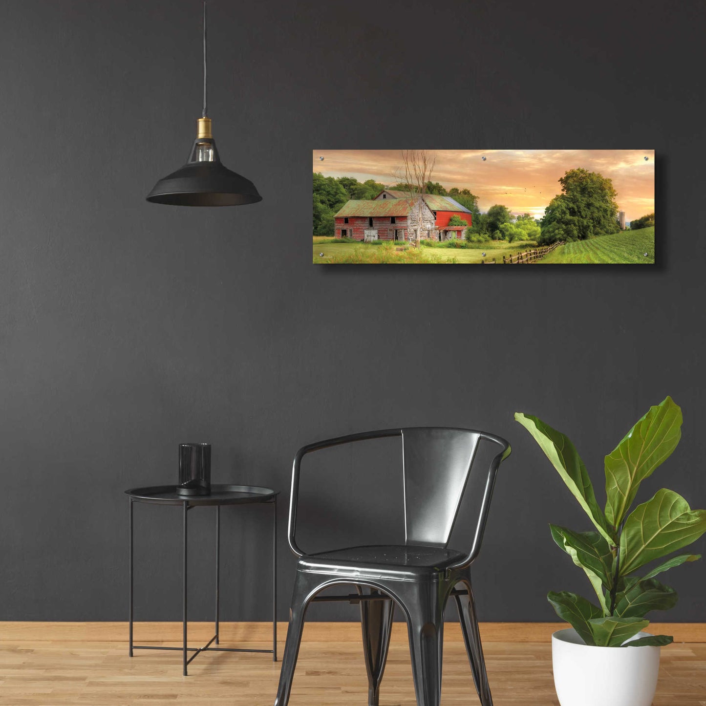 Epic Art 'Greener Pastures' by Lori Deiter Acrylic Glass Wall Art,48x16