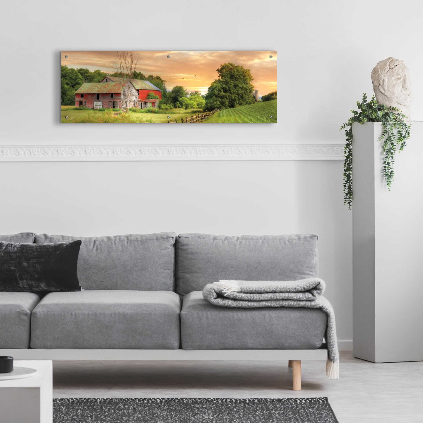 Epic Art 'Greener Pastures' by Lori Deiter Acrylic Glass Wall Art,48x16