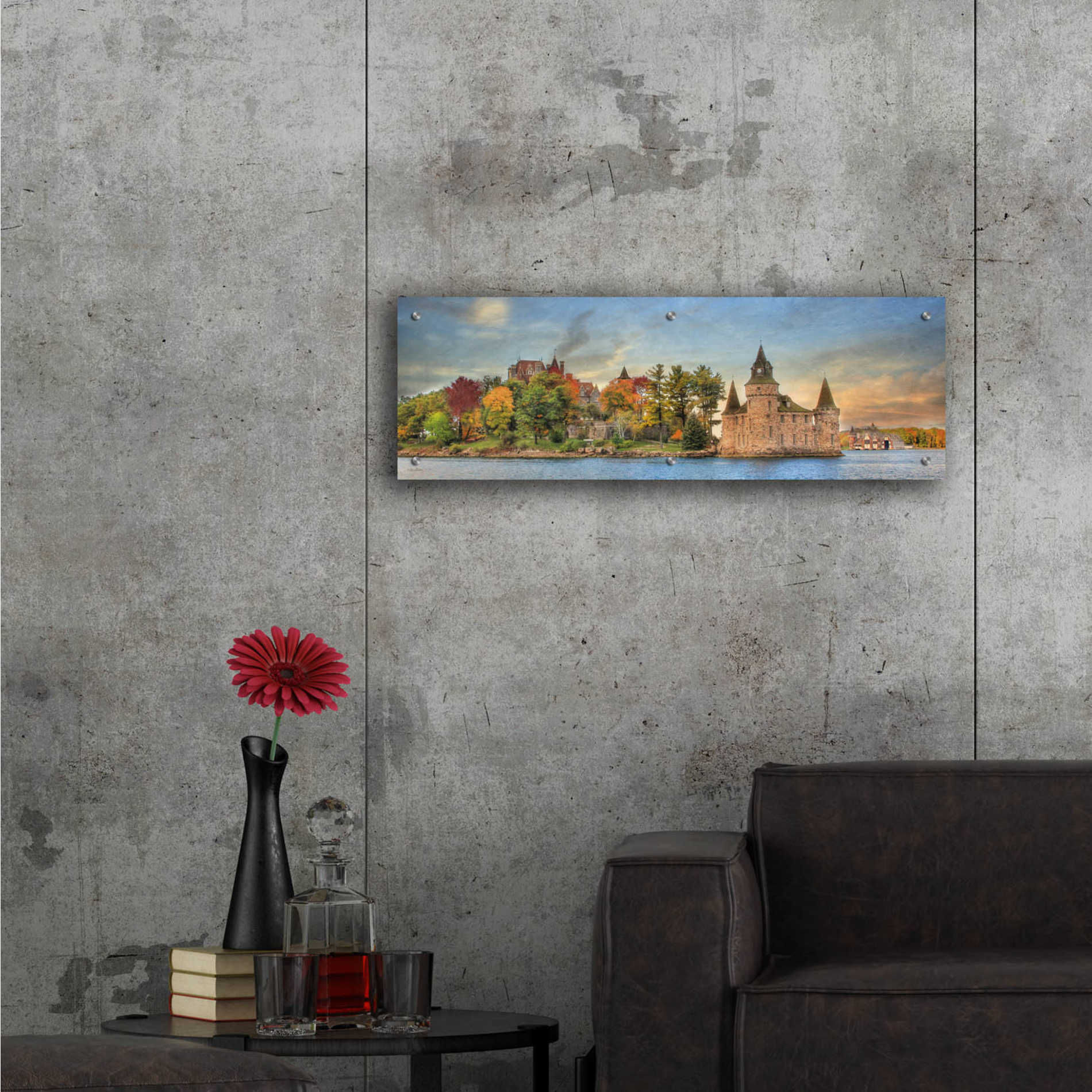 Epic Art 'Autumn at the Castle' by Lori Deiter Acrylic Glass Wall Art,36x12