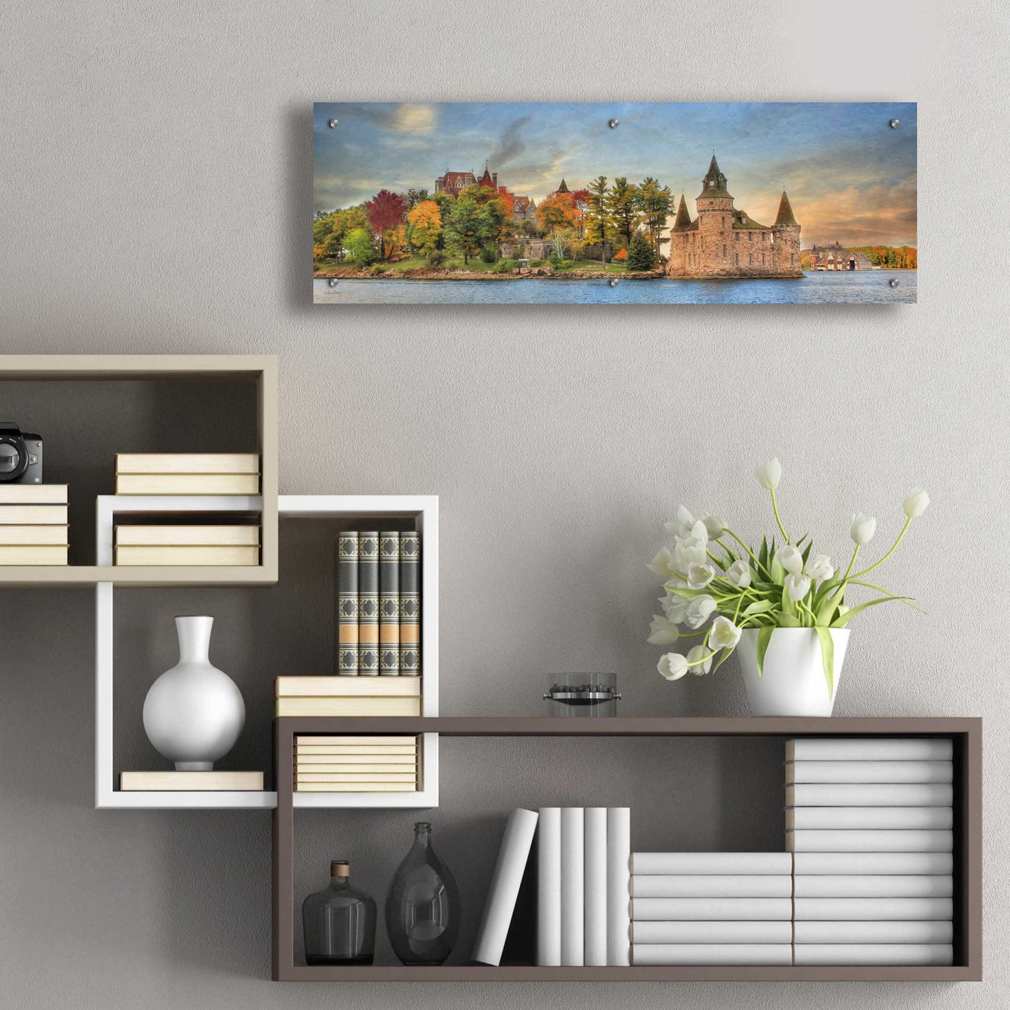 Epic Art 'Autumn at the Castle' by Lori Deiter Acrylic Glass Wall Art,36x12