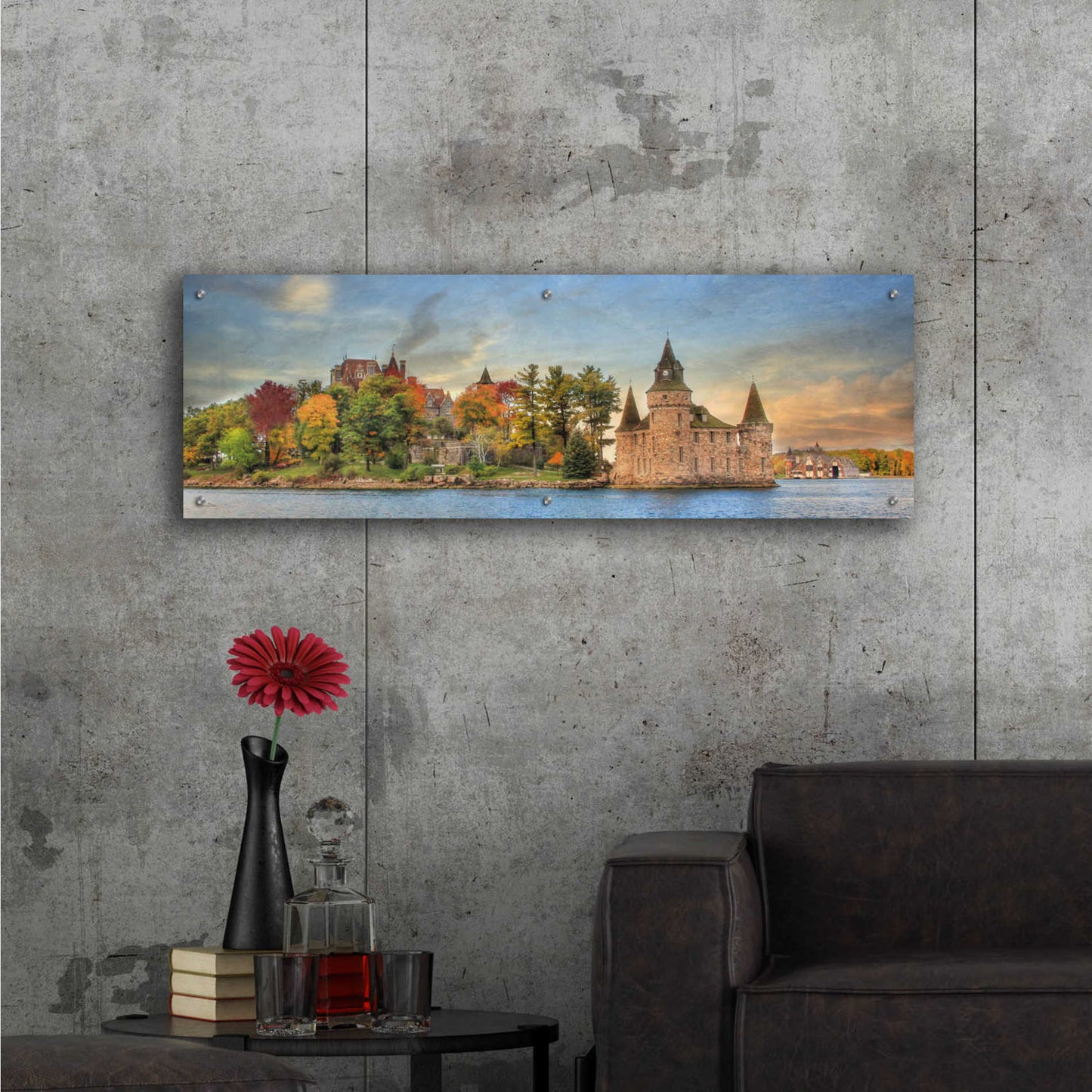 Epic Art 'Autumn at the Castle' by Lori Deiter Acrylic Glass Wall Art,48x16