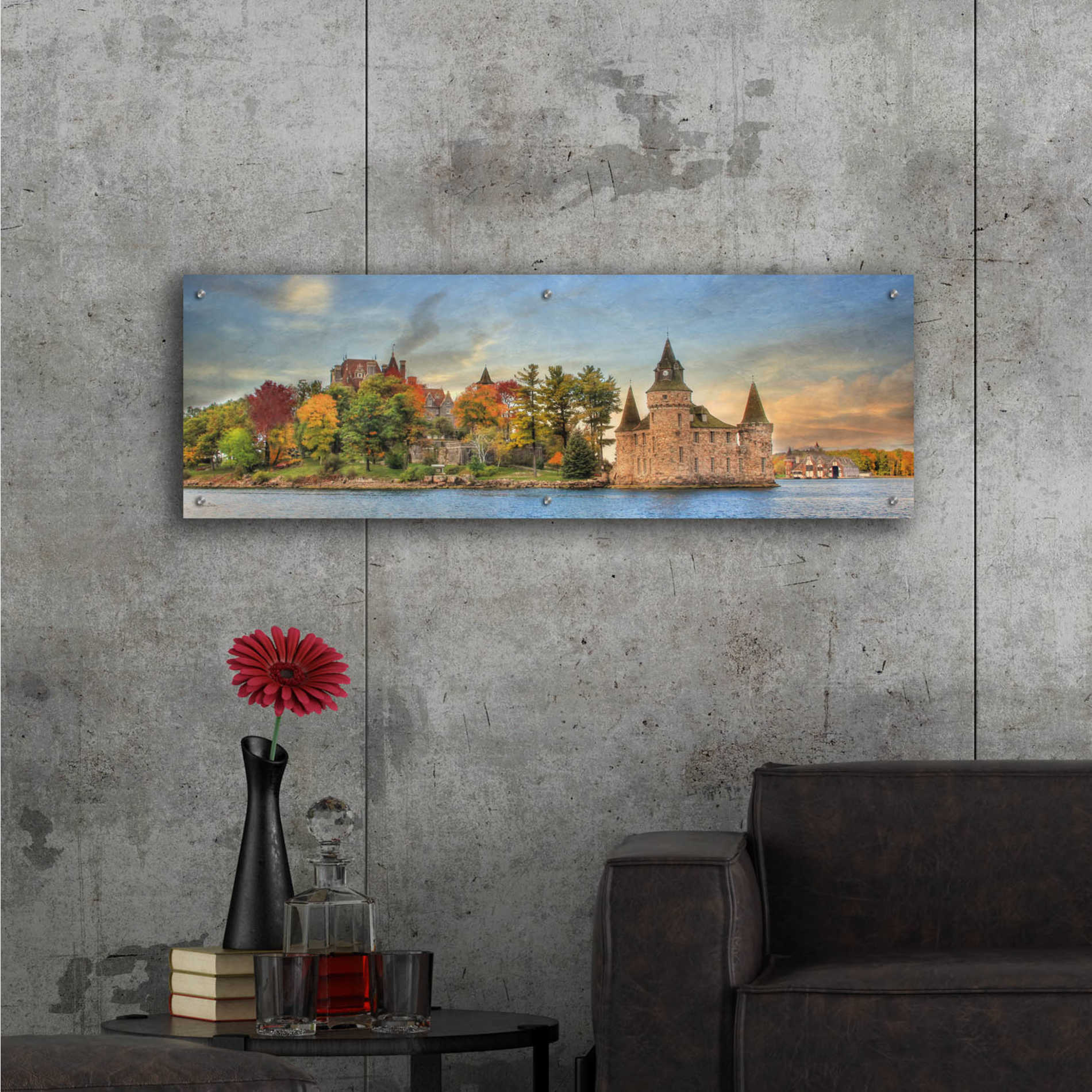 Epic Art 'Autumn at the Castle' by Lori Deiter Acrylic Glass Wall Art,48x16