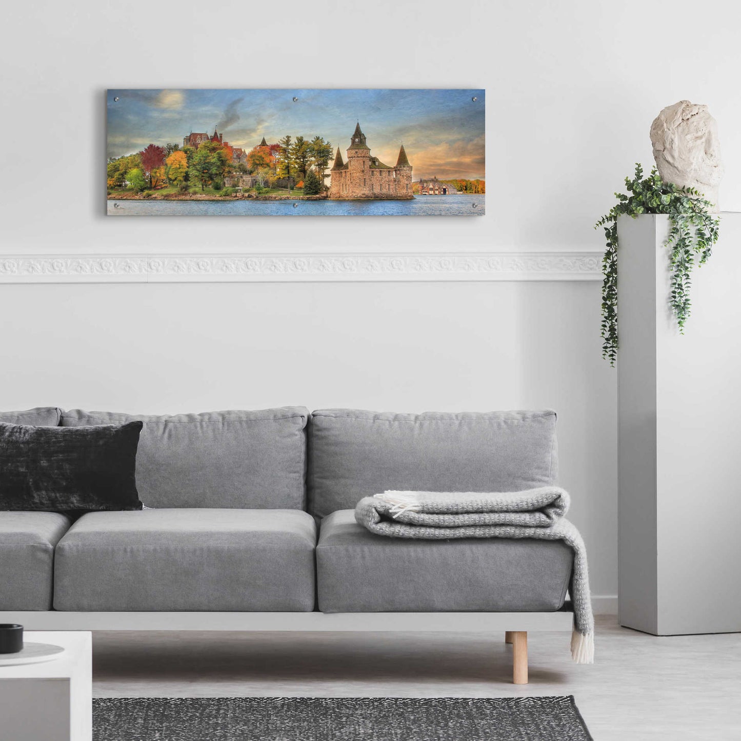 Epic Art 'Autumn at the Castle' by Lori Deiter Acrylic Glass Wall Art,48x16