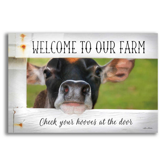 Epic Art 'Welcome Cow' by Lori Deiter Acrylic Glass Wall Art