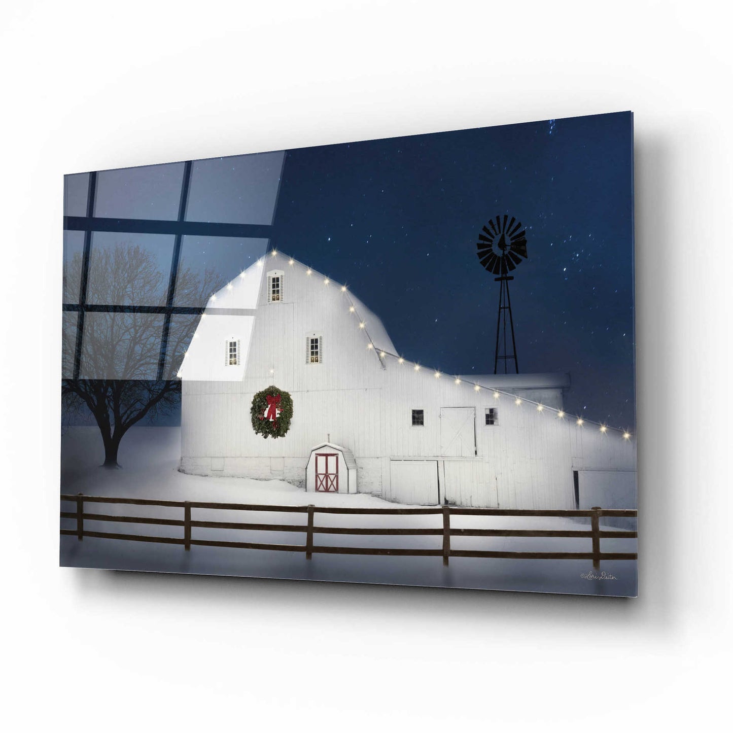 Epic Art 'Christmas Starry Night' by Lori Deiter Acrylic Glass Wall Art,16x12