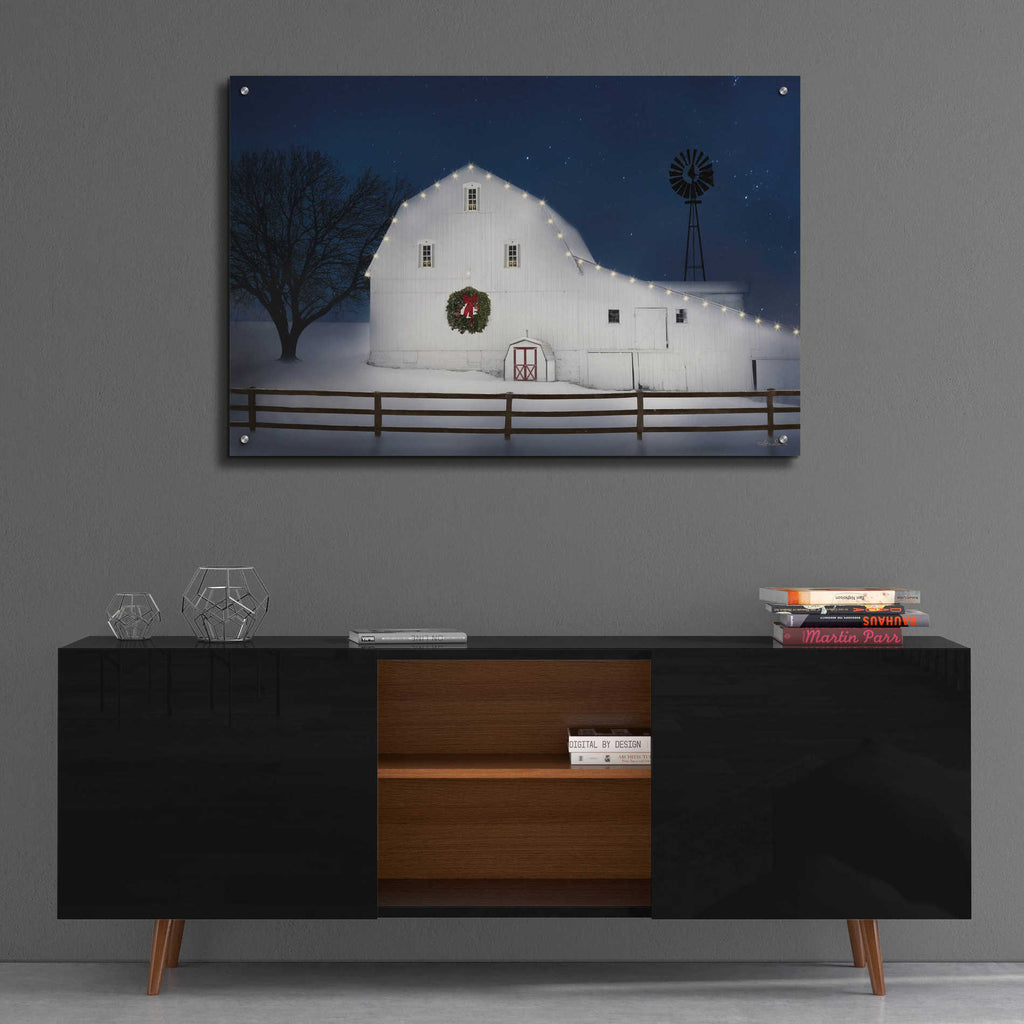 Epic Art 'Christmas Starry Night' by Lori Deiter Acrylic Glass Wall Art,36x24