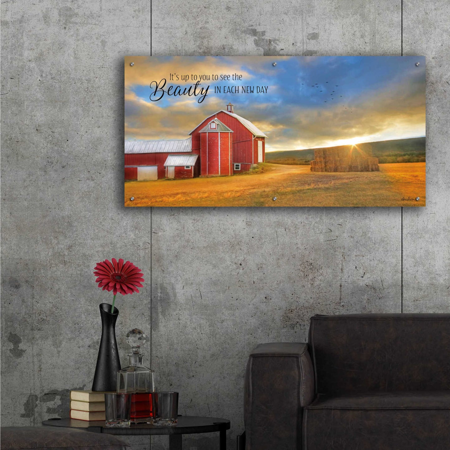 Epic Art 'The Beauty in Each New Day' by Lori Deiter Acrylic Glass Wall Art,48x24