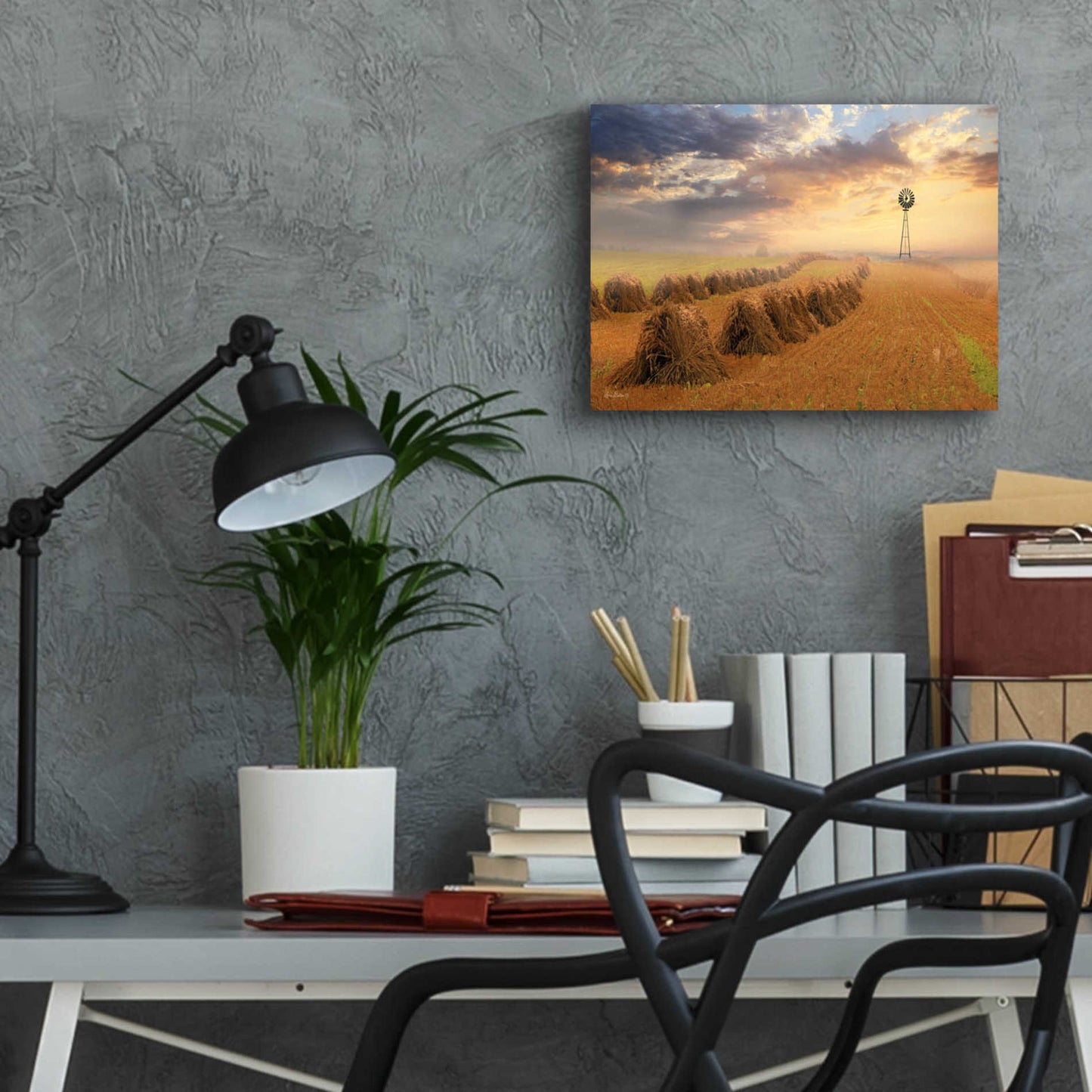 Epic Art 'Amish Country Sunrise' by Lori Deiter Acrylic Glass Wall Art,16x12