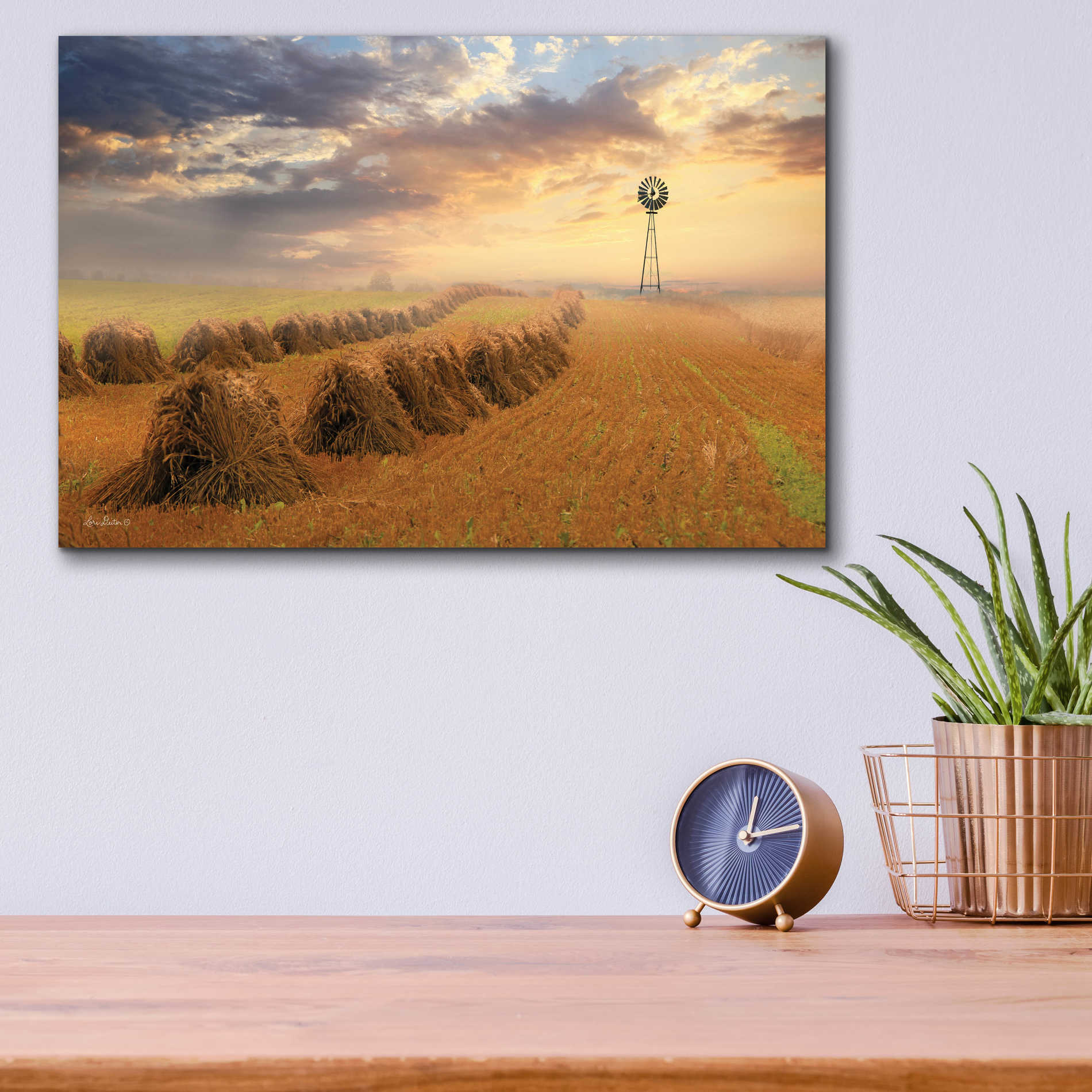 Epic Art 'Amish Country Sunrise' by Lori Deiter Acrylic Glass Wall Art,16x12