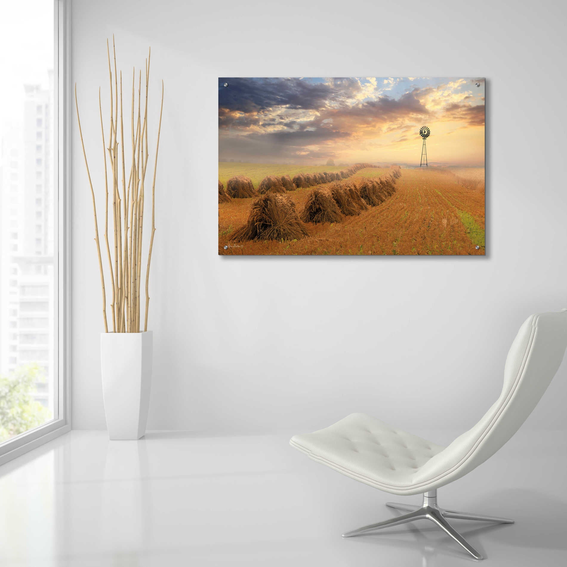 Epic Art 'Amish Country Sunrise' by Lori Deiter Acrylic Glass Wall Art,36x24