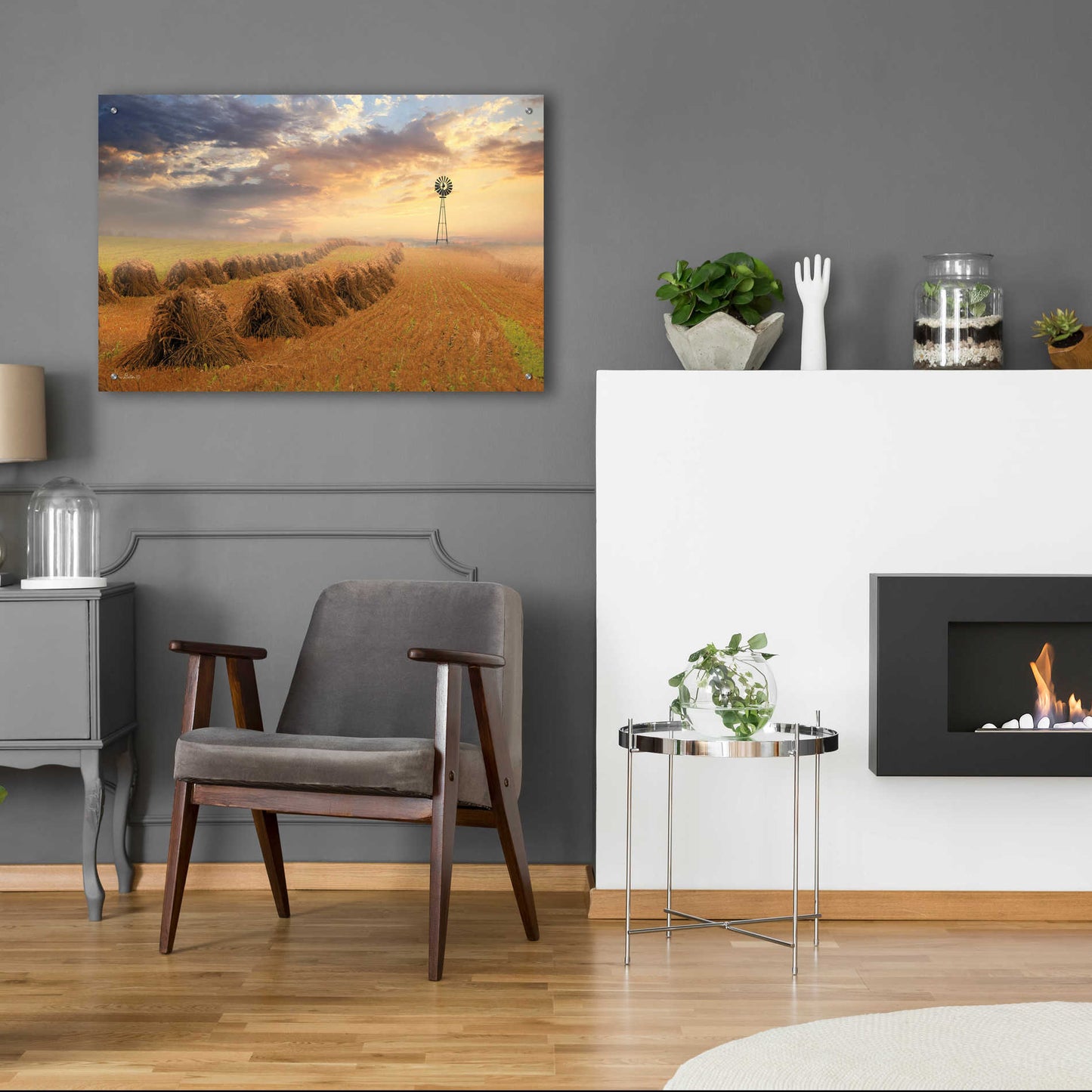 Epic Art 'Amish Country Sunrise' by Lori Deiter Acrylic Glass Wall Art,36x24