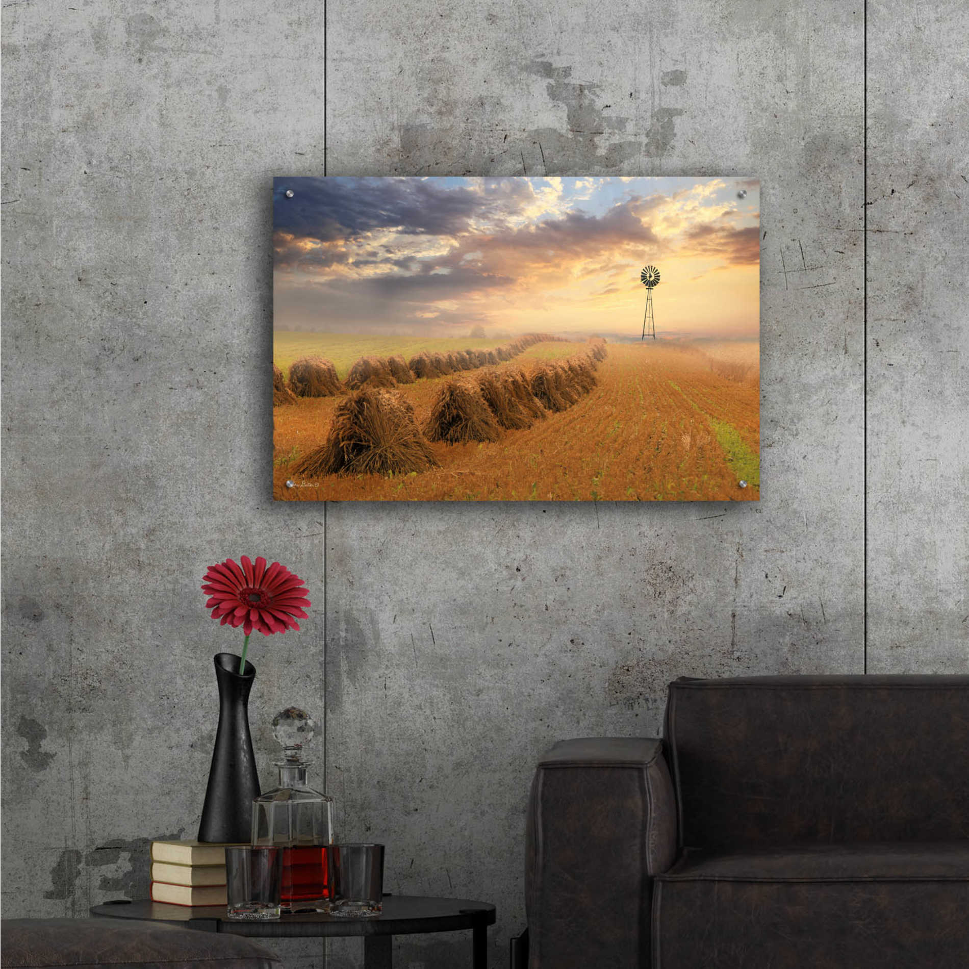 Epic Art 'Amish Country Sunrise' by Lori Deiter Acrylic Glass Wall Art,36x24