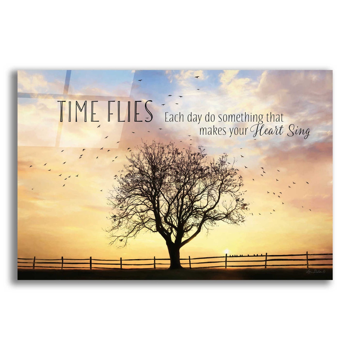 Epic Art 'Time Flies' by Lori Deiter Acrylic Glass Wall Art,16x12