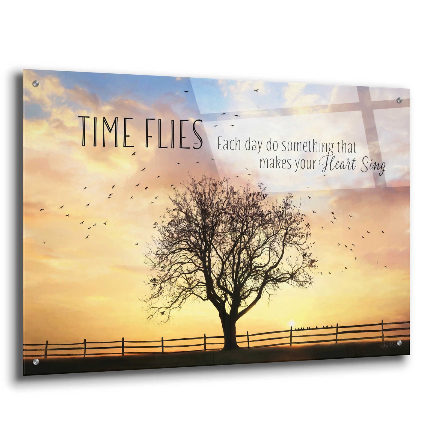 Epic Art 'Time Flies' by Lori Deiter Acrylic Glass Wall Art,36x24