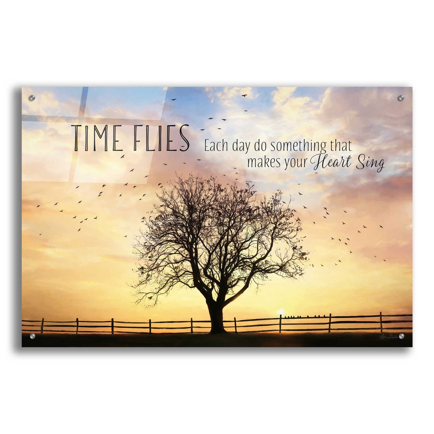 Epic Art 'Time Flies' by Lori Deiter Acrylic Glass Wall Art,36x24