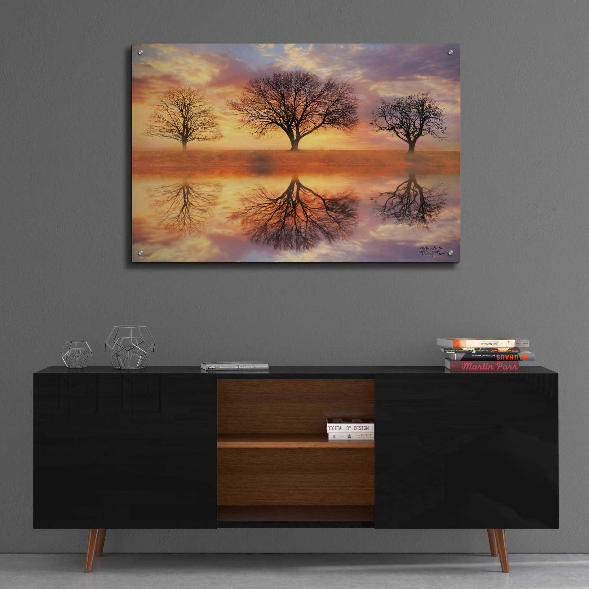 Epic Art 'Trio of Trees' by Lori Deiter Acrylic Glass Wall Art,36x24