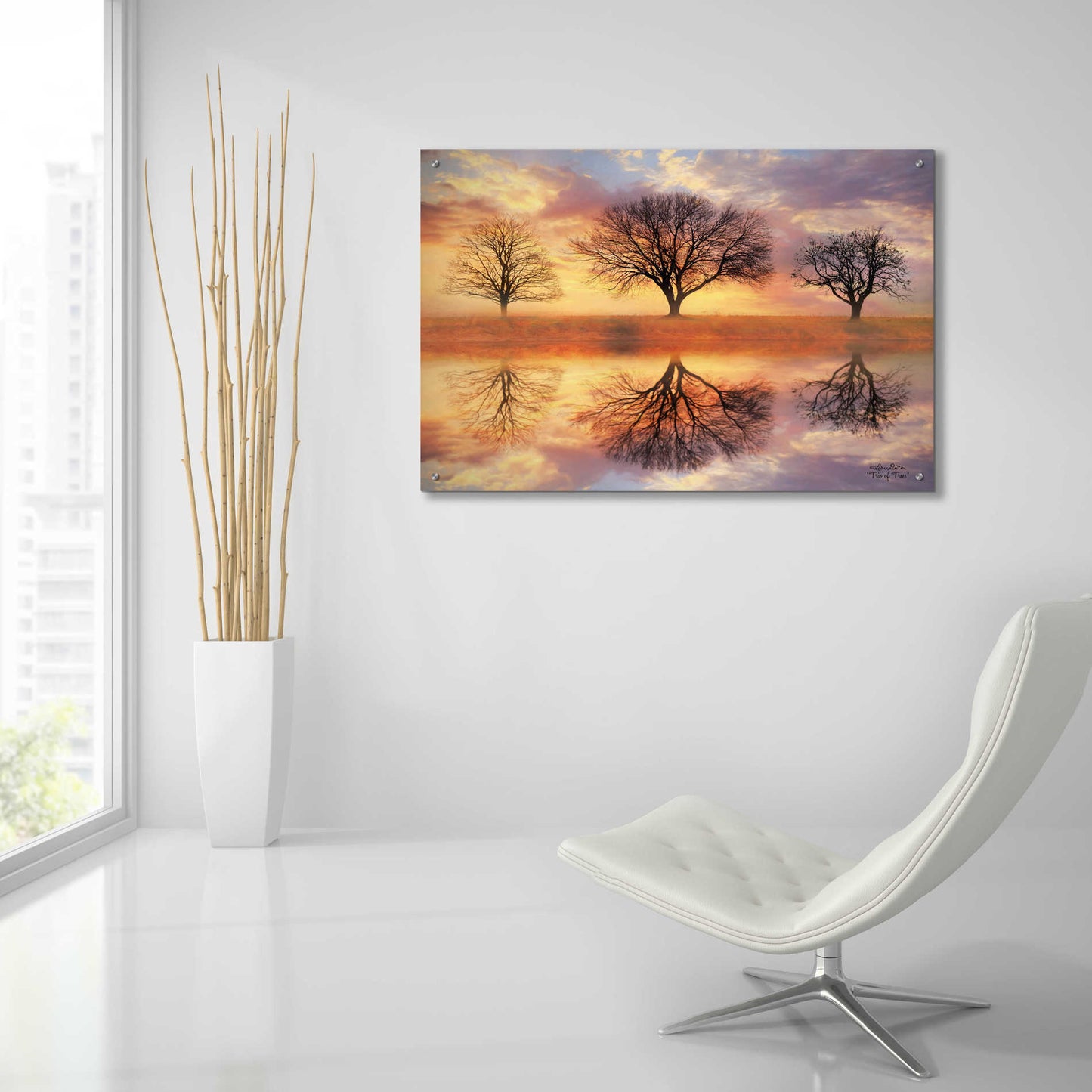 Epic Art 'Trio of Trees' by Lori Deiter Acrylic Glass Wall Art,36x24