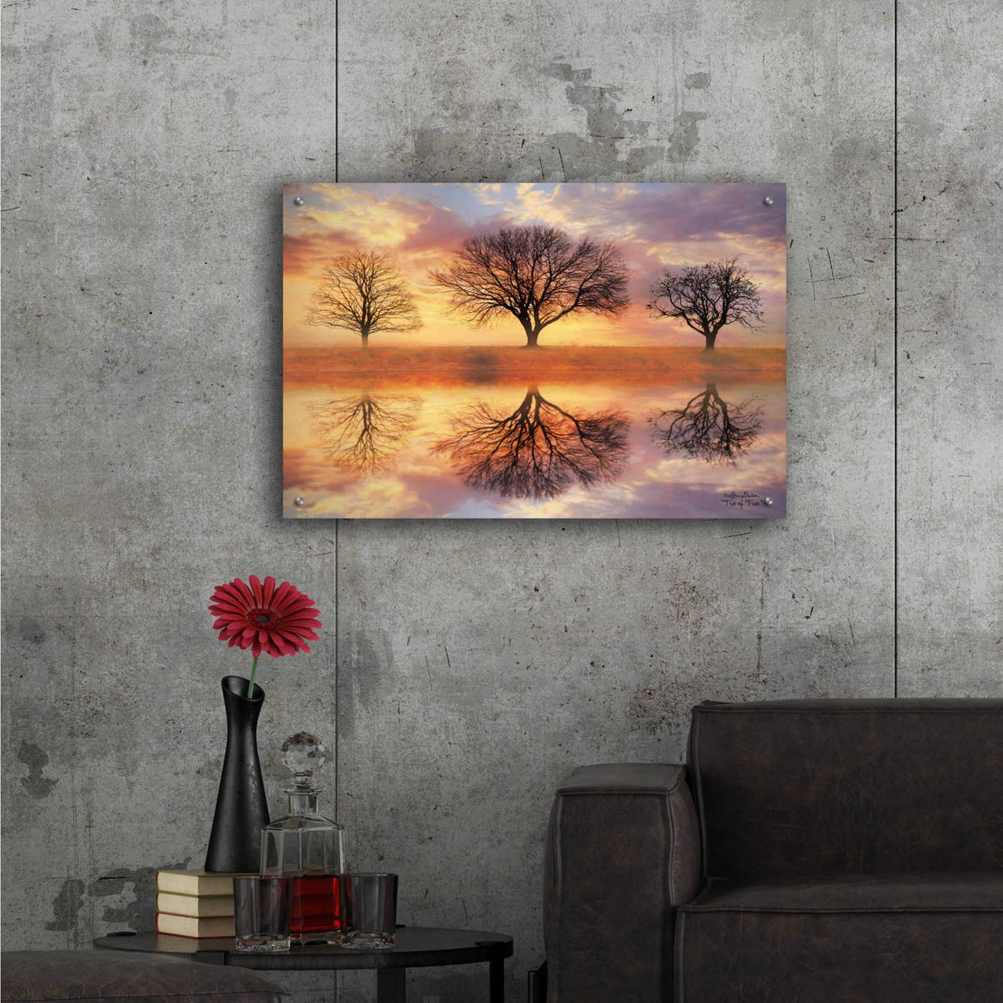 Epic Art 'Trio of Trees' by Lori Deiter Acrylic Glass Wall Art,36x24