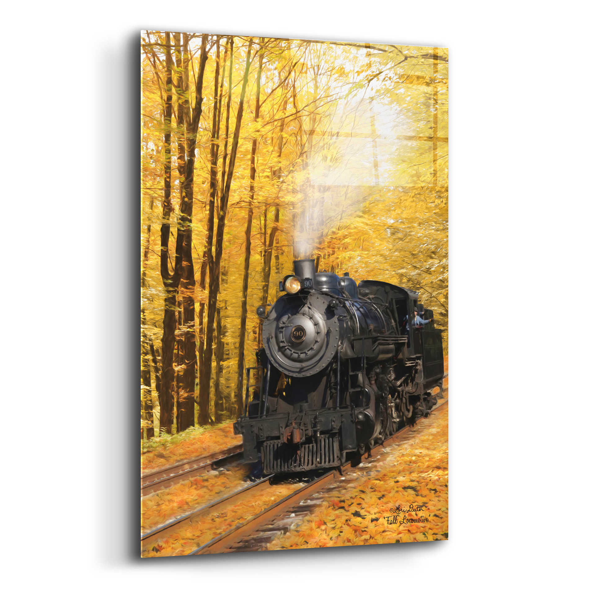 Epic Art 'Fall Locomotive' by Lori Deiter Acrylic Glass Wall Art,12x16