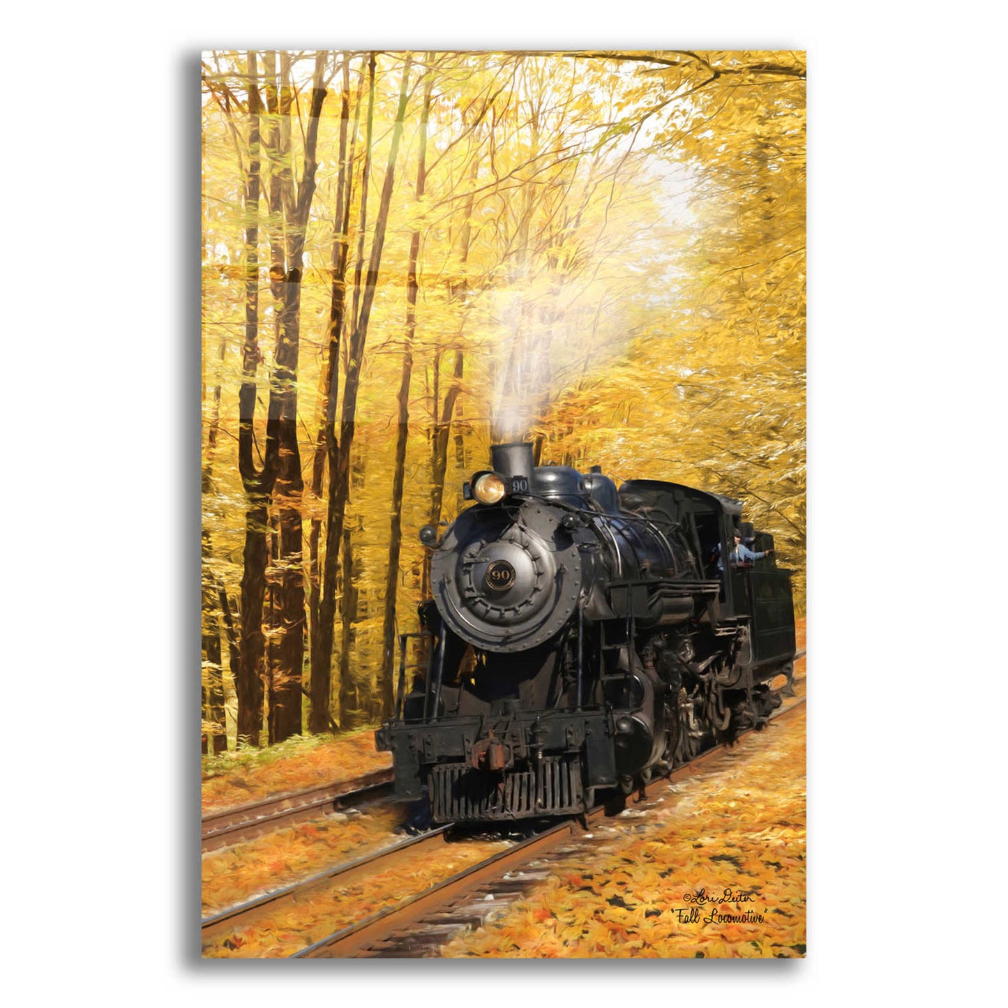 Epic Art 'Fall Locomotive' by Lori Deiter Acrylic Glass Wall Art,12x16