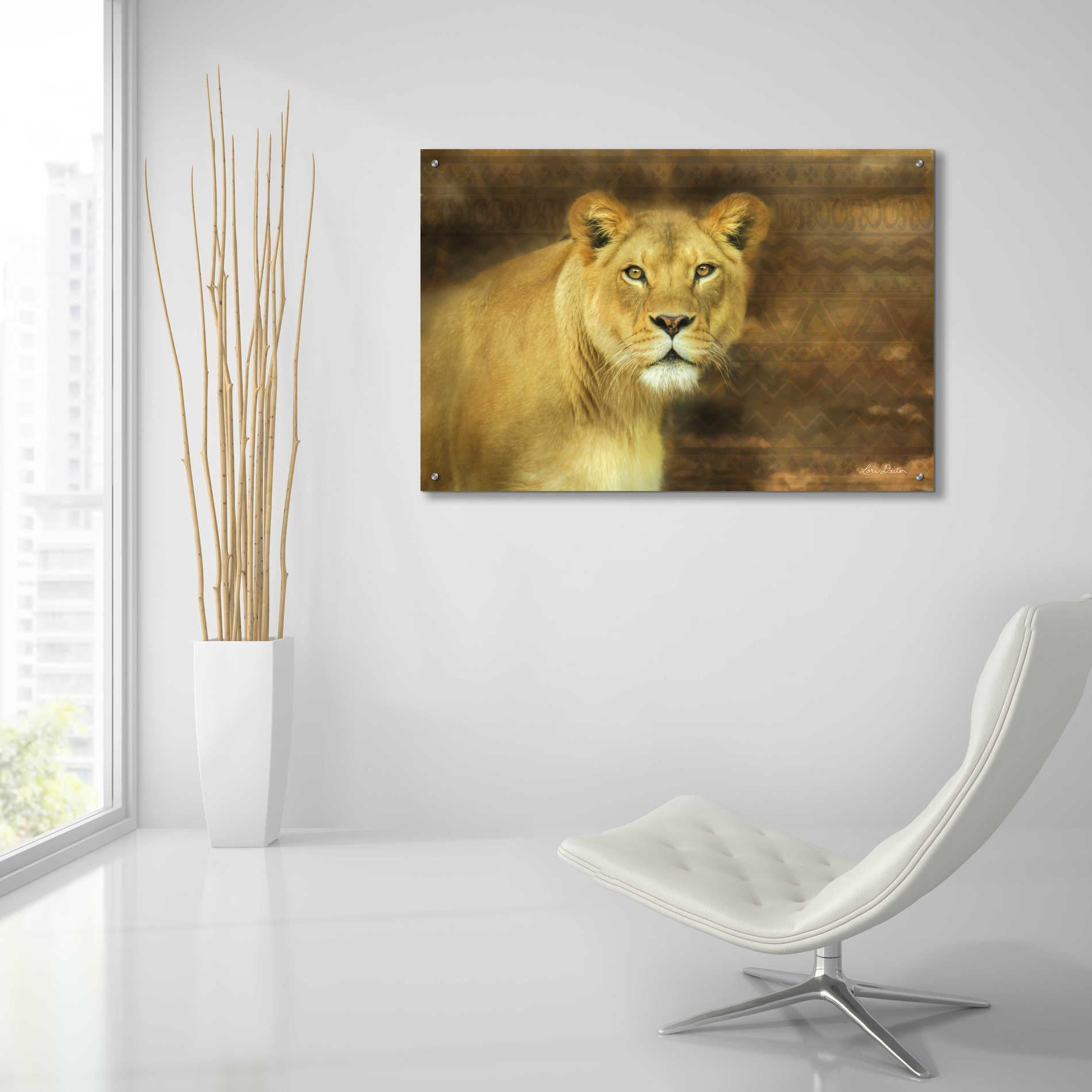 Epic Art 'Tribal Lioness' by Lori Deiter Acrylic Glass Wall Art,36x24