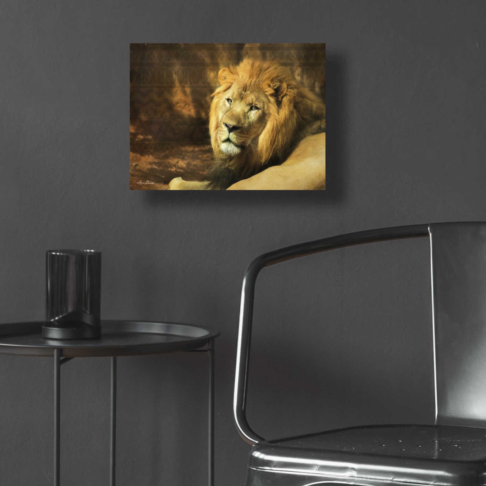 Epic Art 'Tribal Lion' by Lori Deiter Acrylic Glass Wall Art,16x12