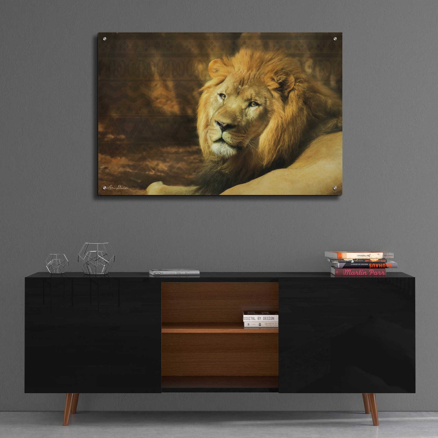 Epic Art 'Tribal Lion' by Lori Deiter Acrylic Glass Wall Art,36x24