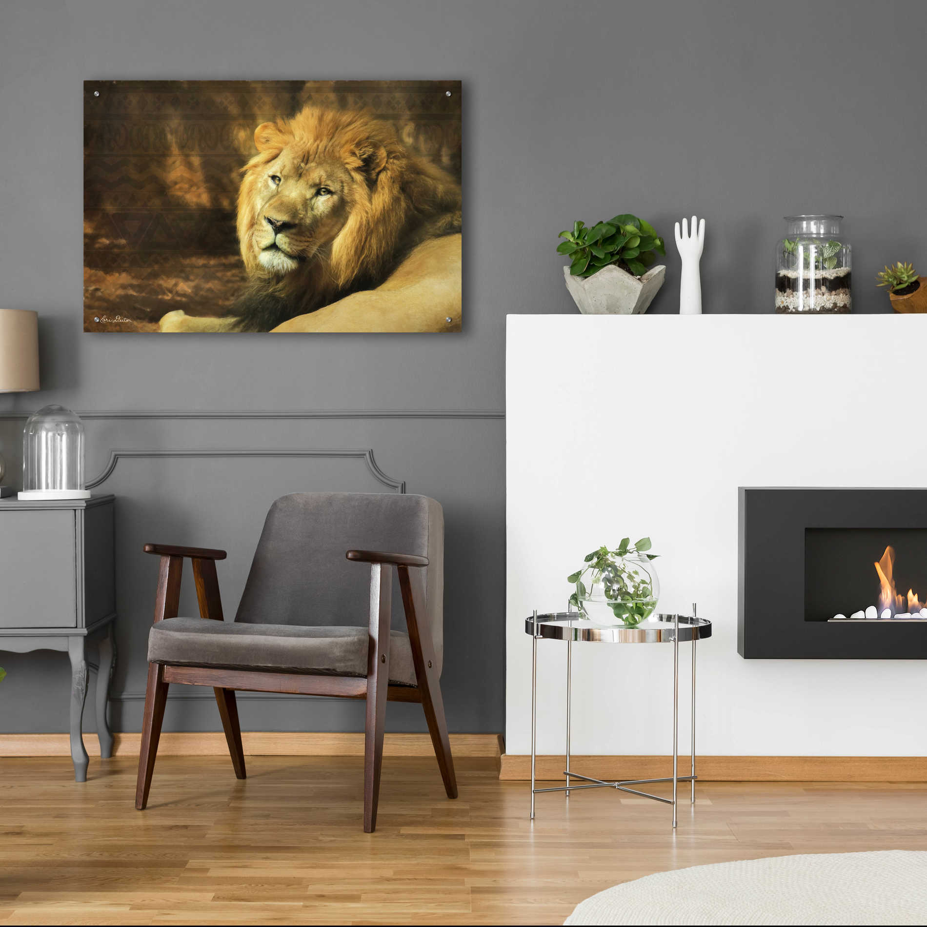 Epic Art 'Tribal Lion' by Lori Deiter Acrylic Glass Wall Art,36x24