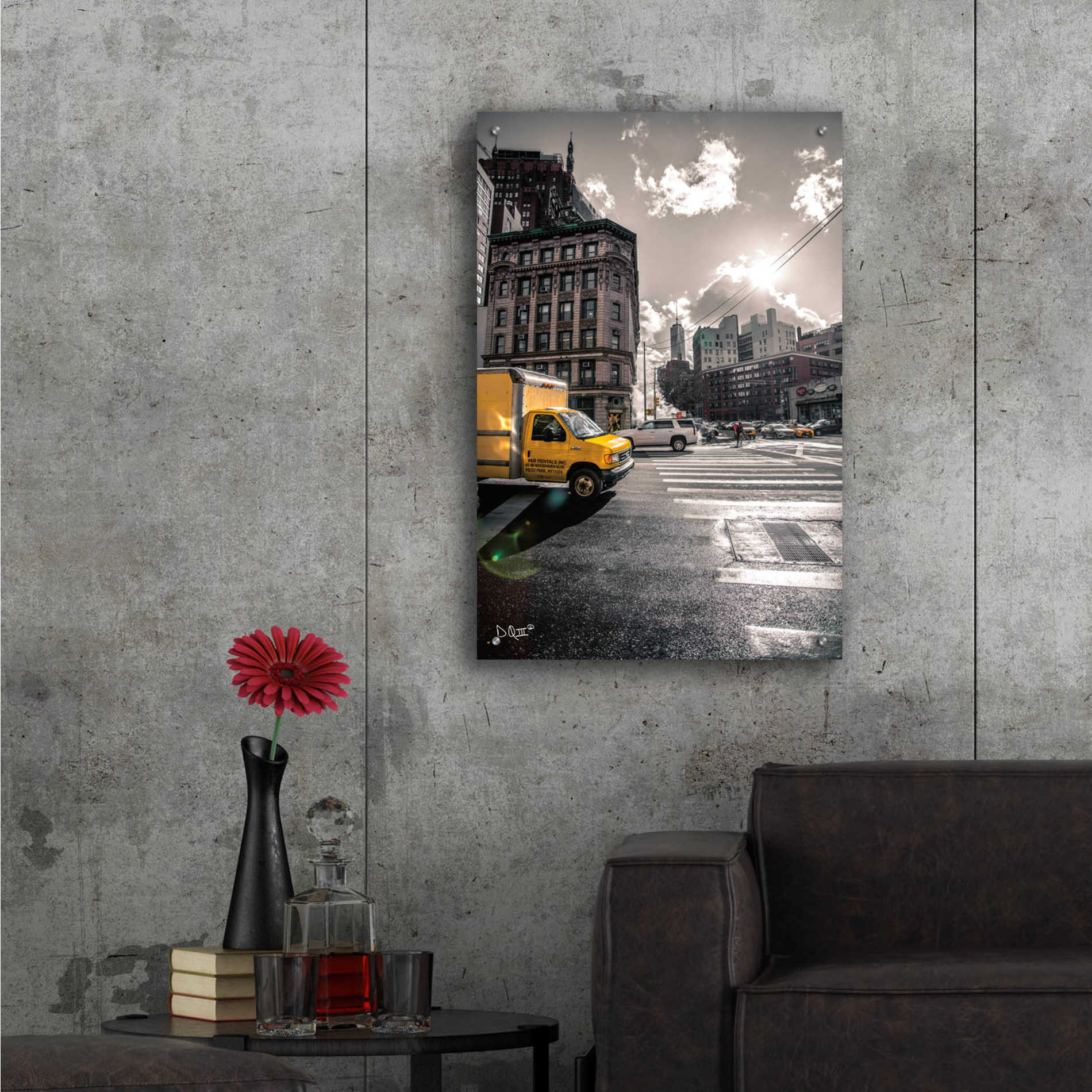 Epic Art 'Crosswalks of Manhattan I' by Donnie Quillen, Acrylic Glass Wall Art,24x36