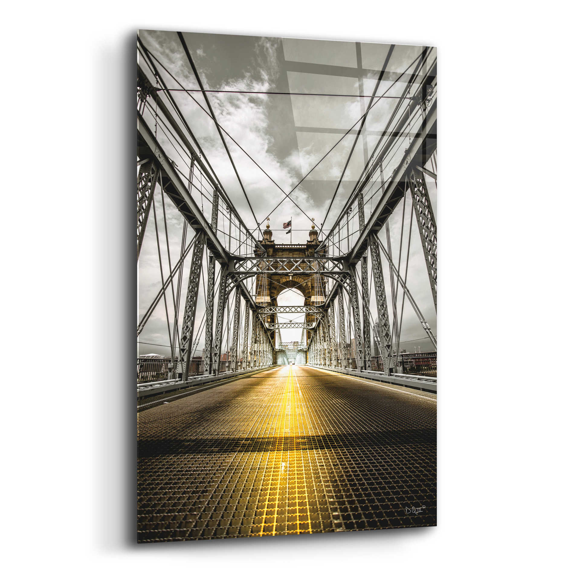 Epic Art 'Bridge Aglow' by Donnie Quillen, Acrylic Glass Wall Art,12x16