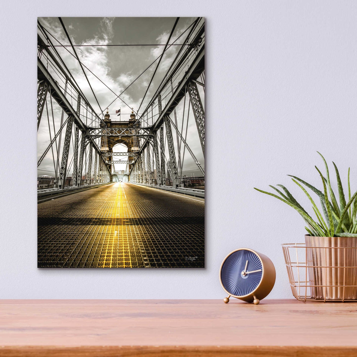 Epic Art 'Bridge Aglow' by Donnie Quillen, Acrylic Glass Wall Art,12x16