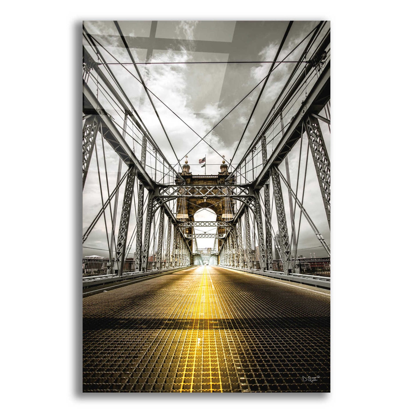 Epic Art 'Bridge Aglow' by Donnie Quillen, Acrylic Glass Wall Art,12x16