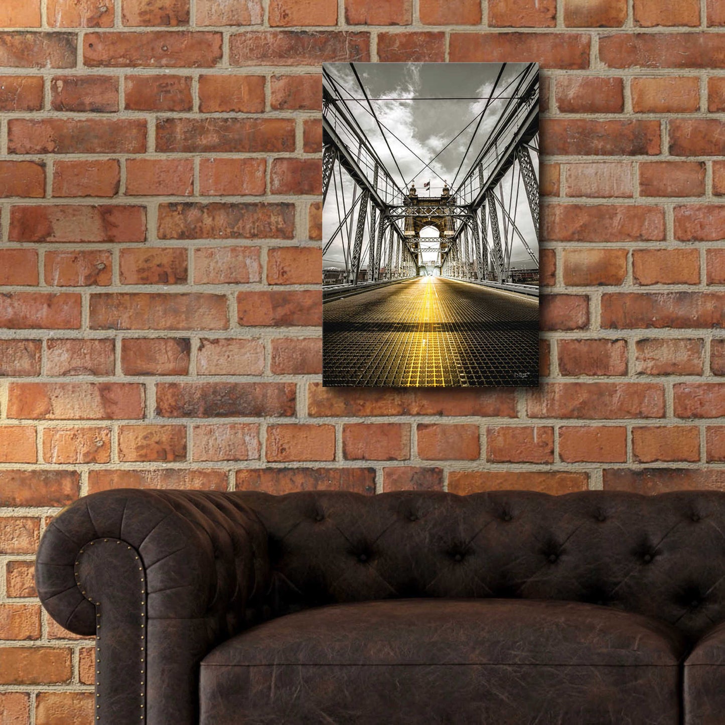 Epic Art 'Bridge Aglow' by Donnie Quillen, Acrylic Glass Wall Art,16x24