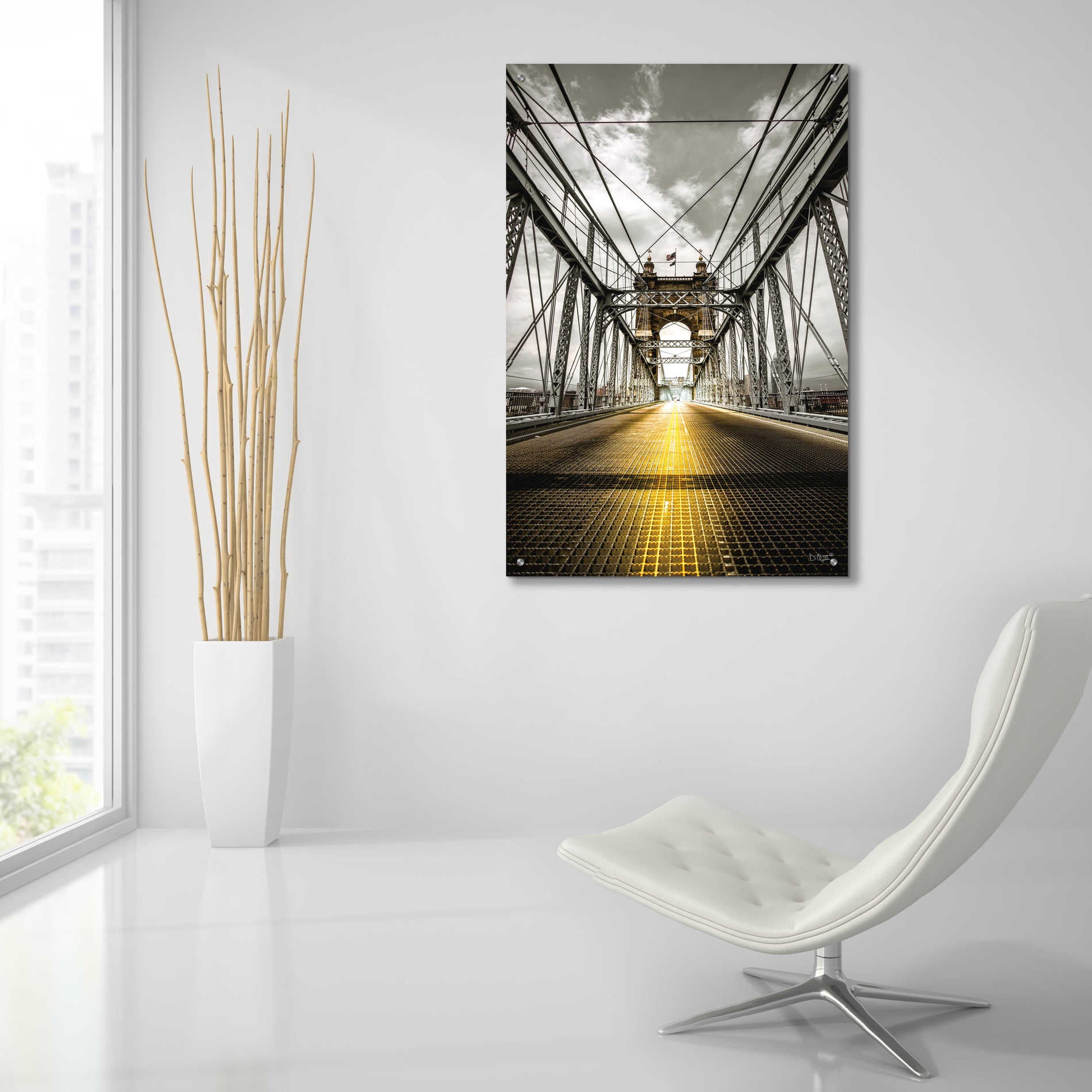 Epic Art 'Bridge Aglow' by Donnie Quillen, Acrylic Glass Wall Art,24x36