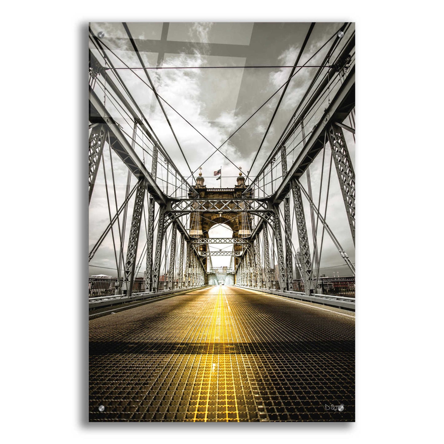 Epic Art 'Bridge Aglow' by Donnie Quillen, Acrylic Glass Wall Art,24x36