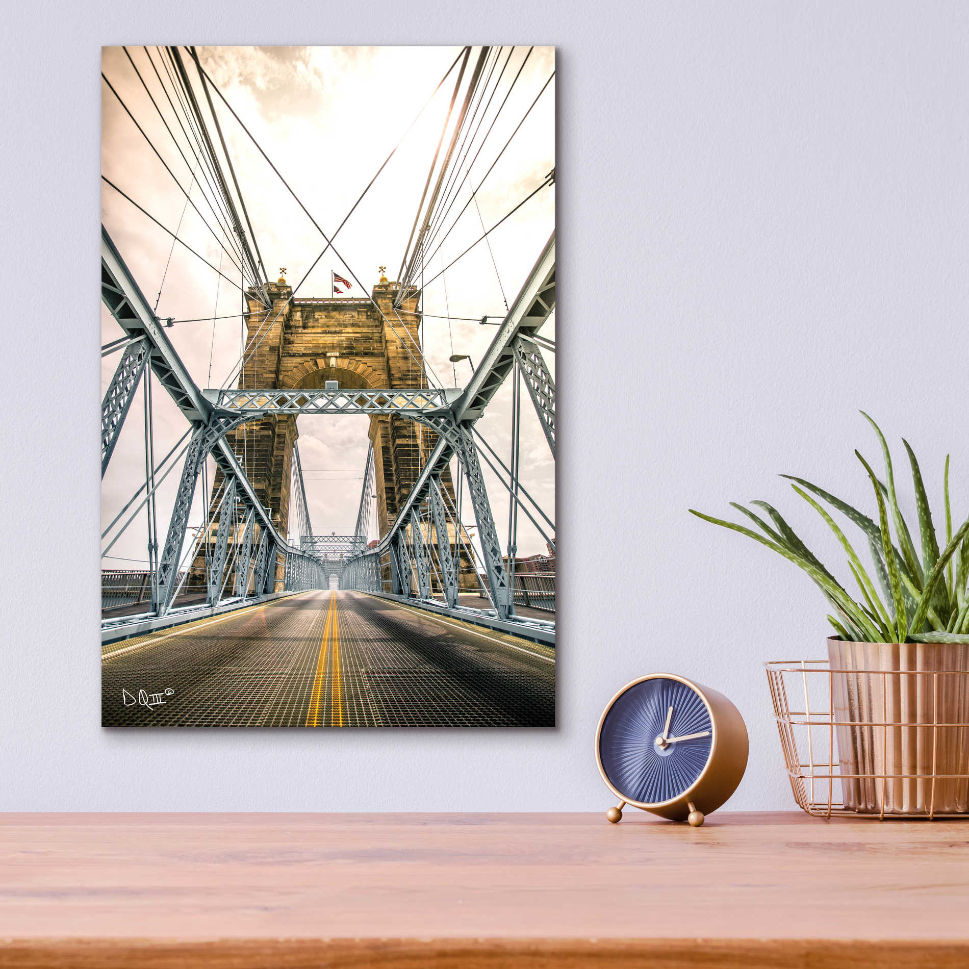 Epic Art 'Bridge to Ohio' by Donnie Quillen, Acrylic Glass Wall Art,12x16