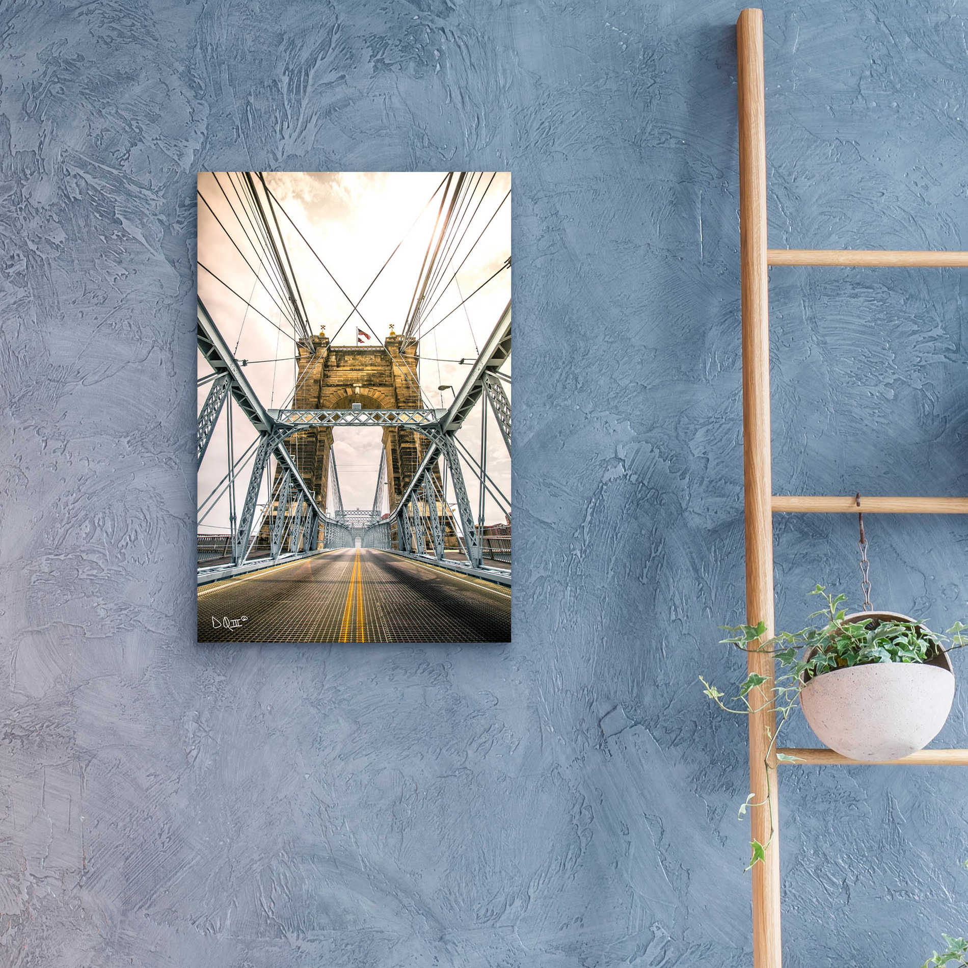 Epic Art 'Bridge to Ohio' by Donnie Quillen, Acrylic Glass Wall Art,16x24