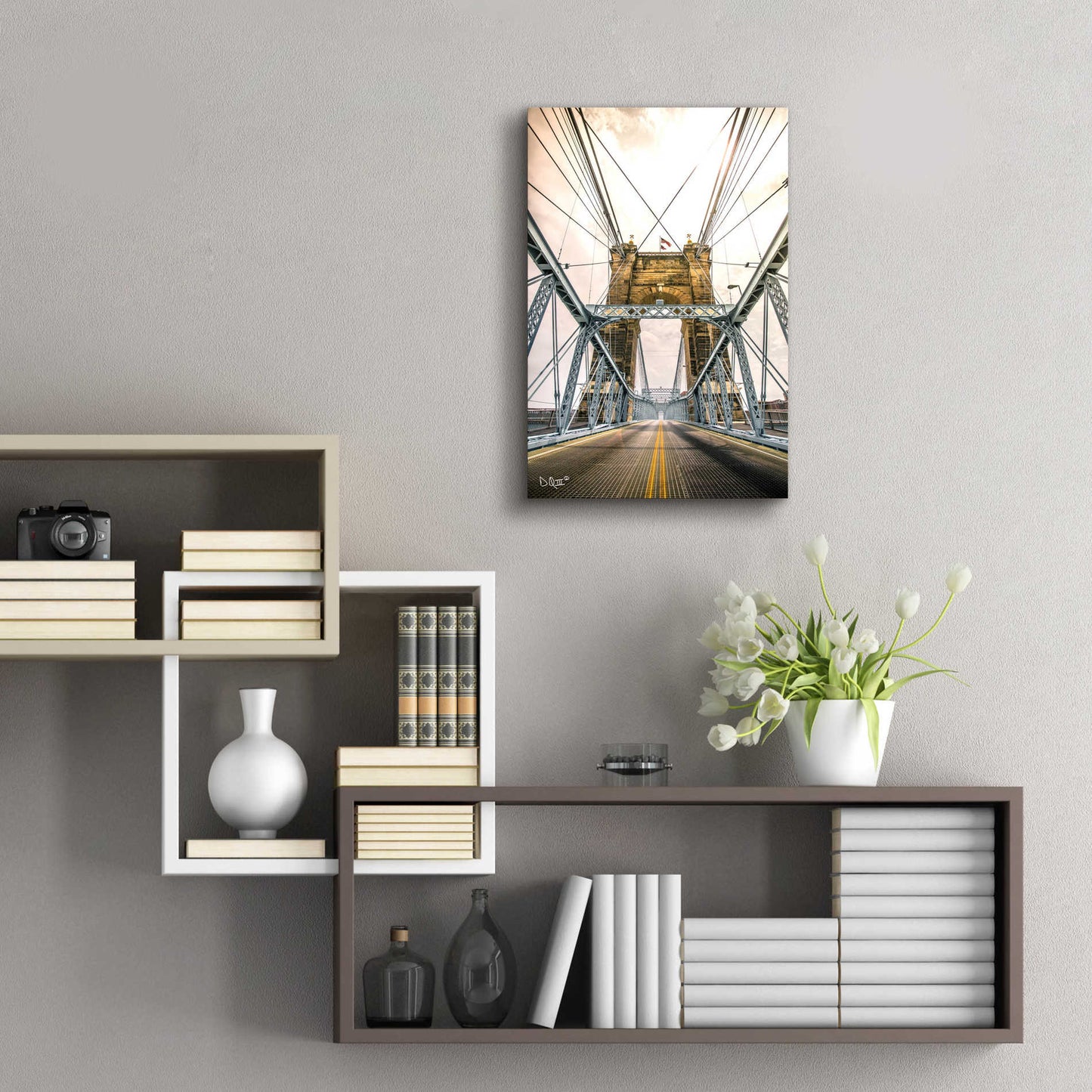 Epic Art 'Bridge to Ohio' by Donnie Quillen, Acrylic Glass Wall Art,16x24