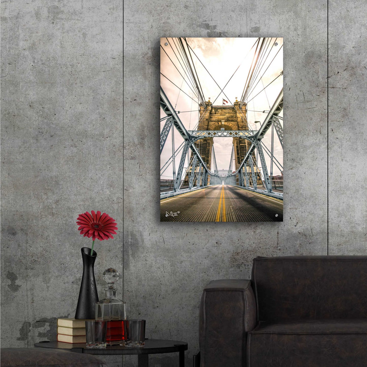 Epic Art 'Bridge to Ohio' by Donnie Quillen, Acrylic Glass Wall Art,24x36