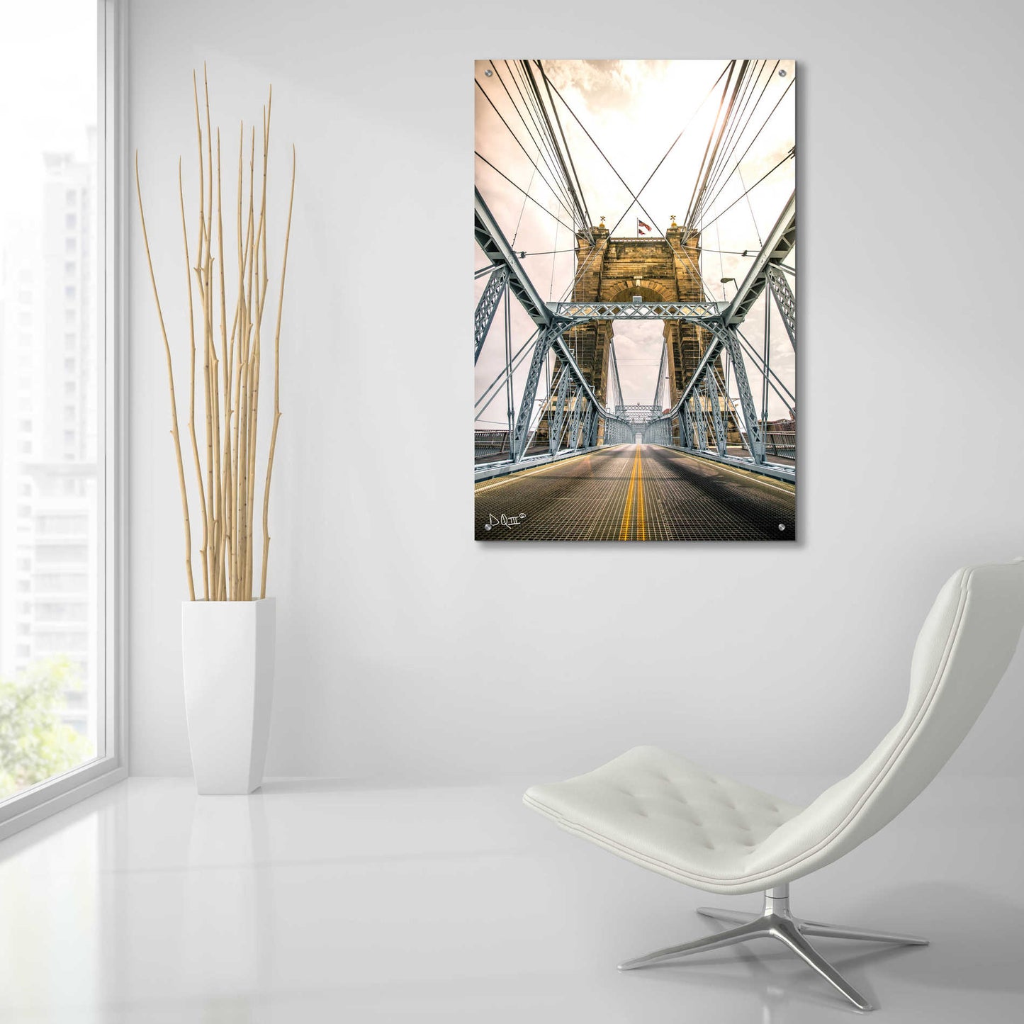 Epic Art 'Bridge to Ohio' by Donnie Quillen, Acrylic Glass Wall Art,24x36