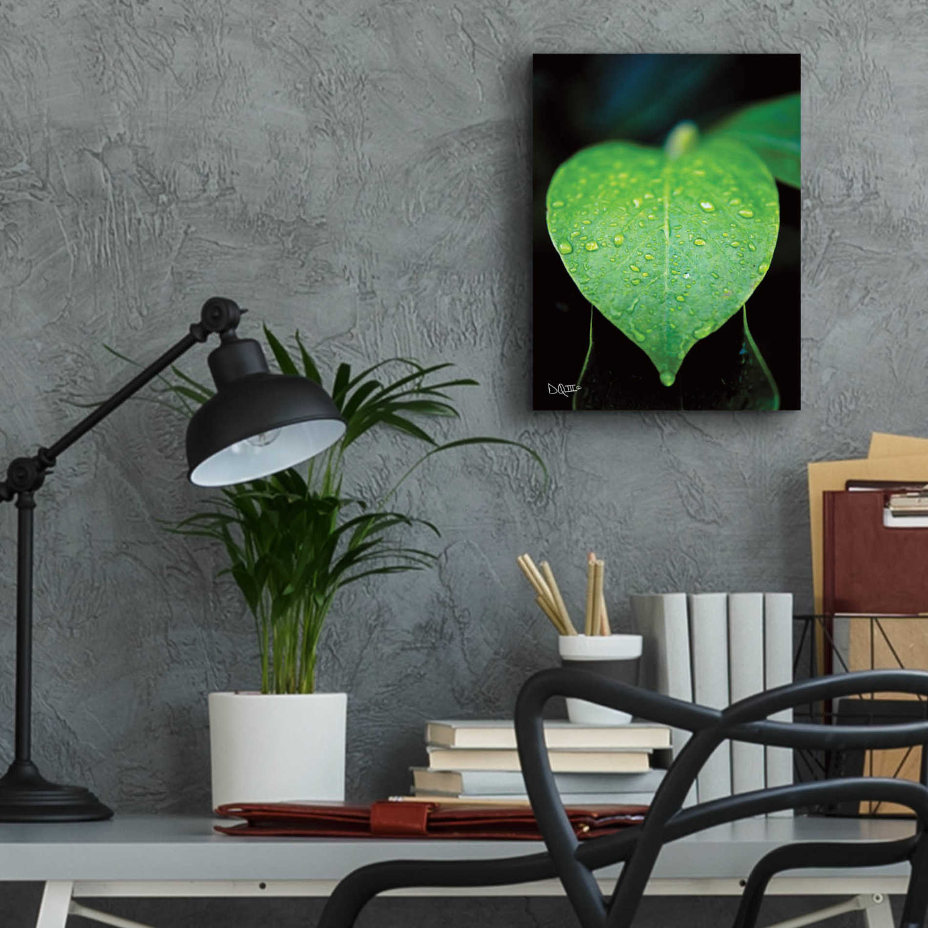 Epic Art 'Green Leaf' by Donnie Quillen, Acrylic Glass Wall Art,12x16