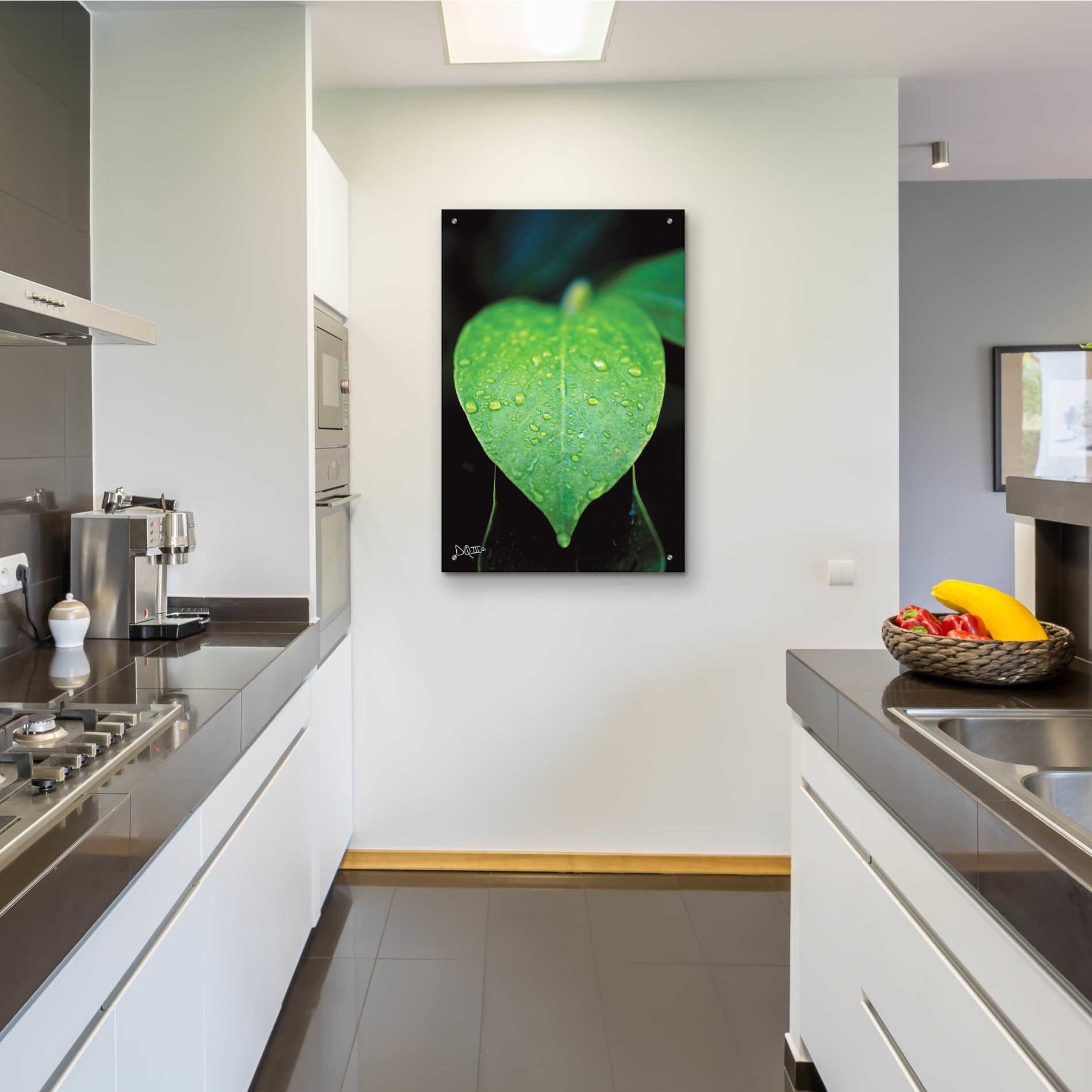 Epic Art 'Green Leaf' by Donnie Quillen, Acrylic Glass Wall Art,24x36