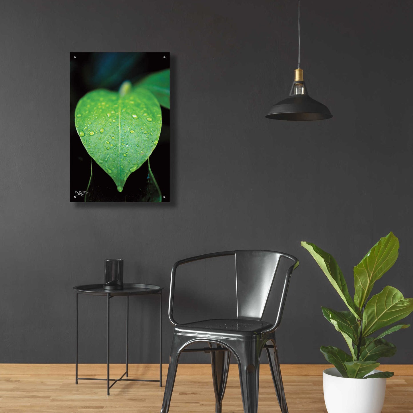 Epic Art 'Green Leaf' by Donnie Quillen, Acrylic Glass Wall Art,24x36