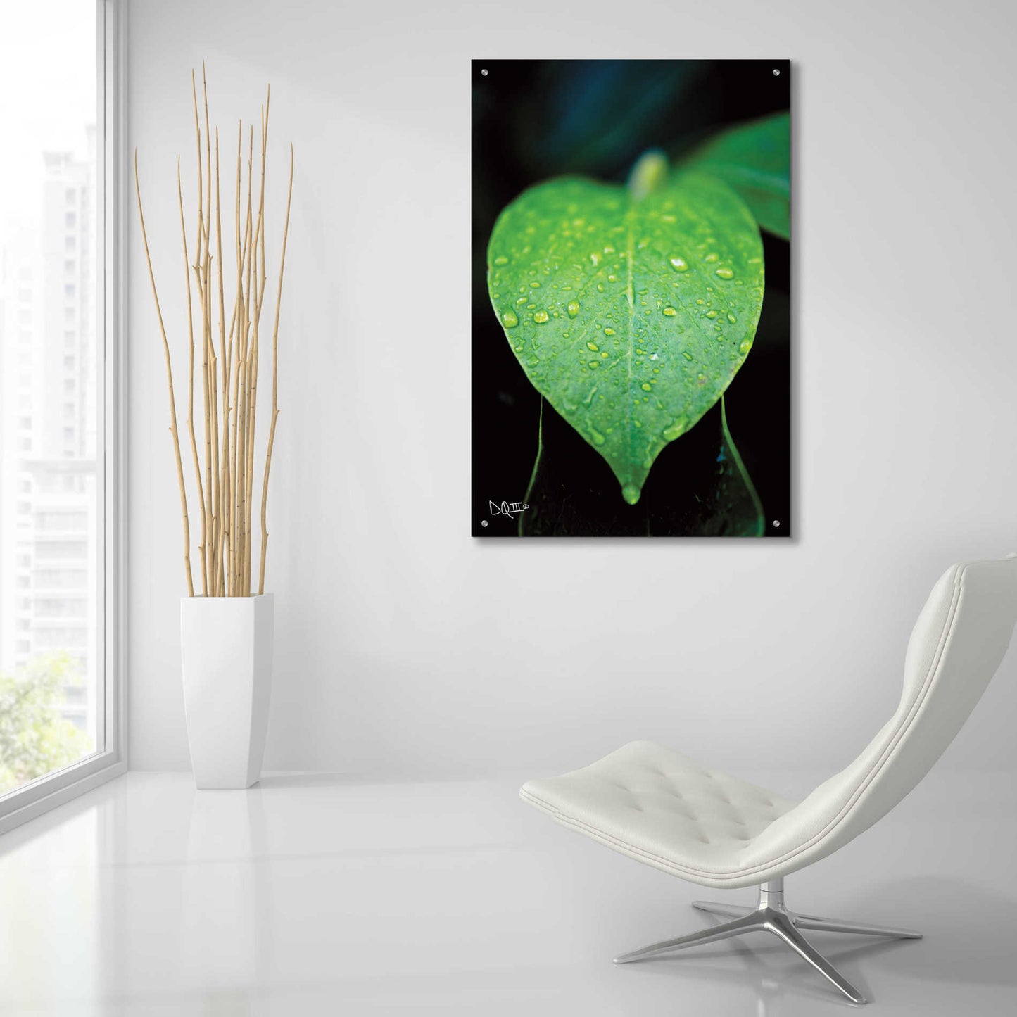 Epic Art 'Green Leaf' by Donnie Quillen, Acrylic Glass Wall Art,24x36