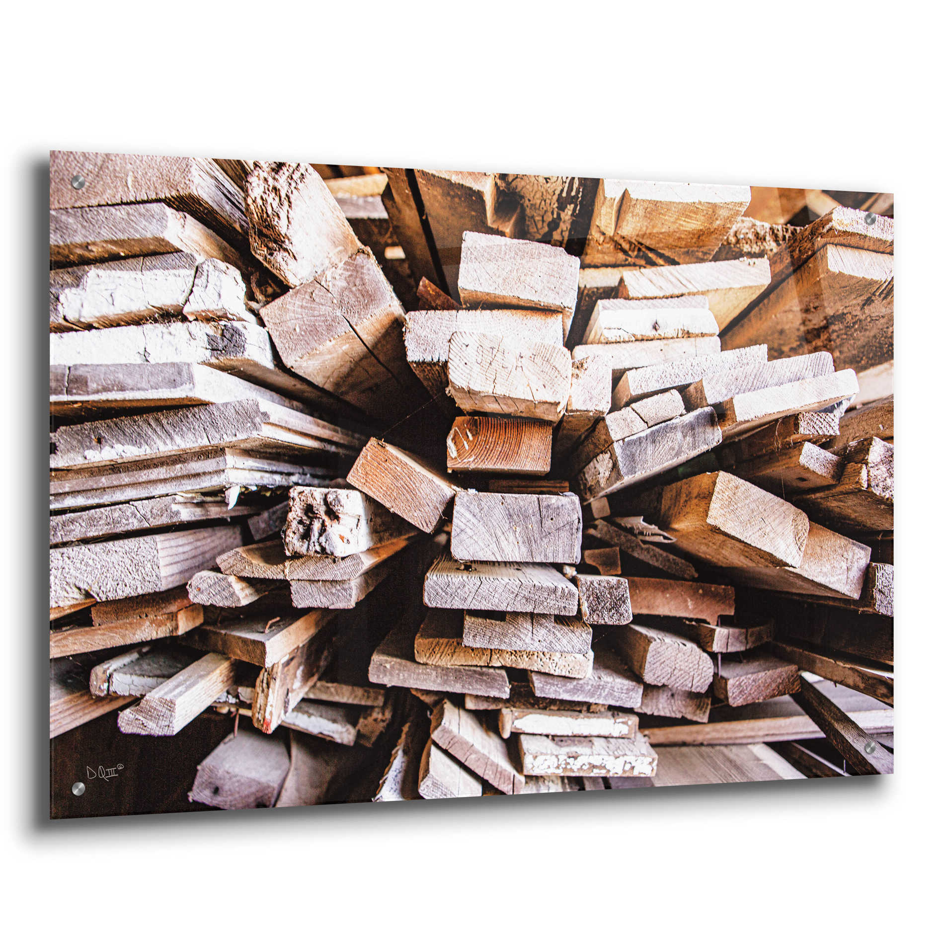 Epic Art 'Wood Pile' by Donnie Quillen, Acrylic Glass Wall Art,36x24